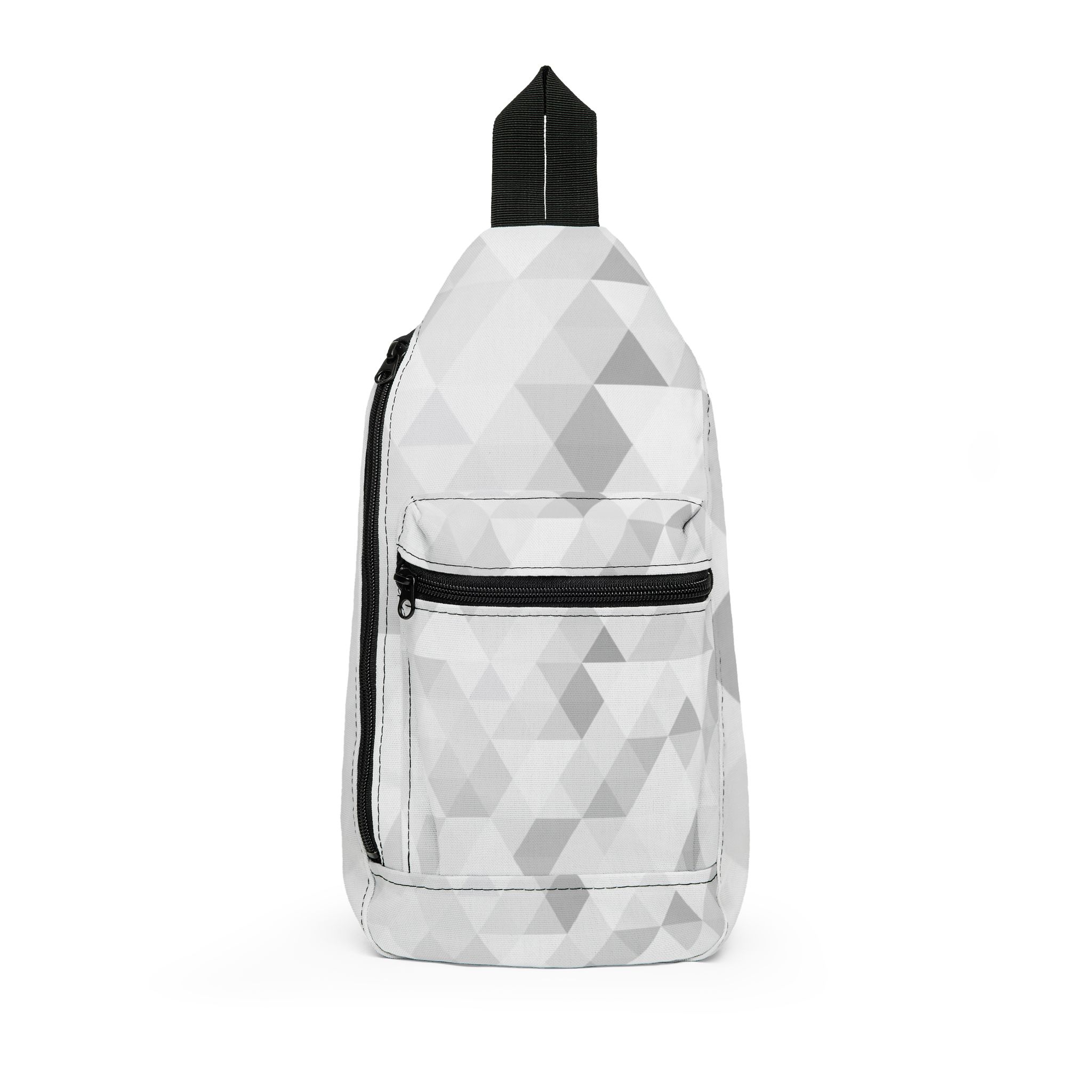 Geometric Gray Triangle Sling Bag — Minimalist Casual Crossbody for Everyday Wear