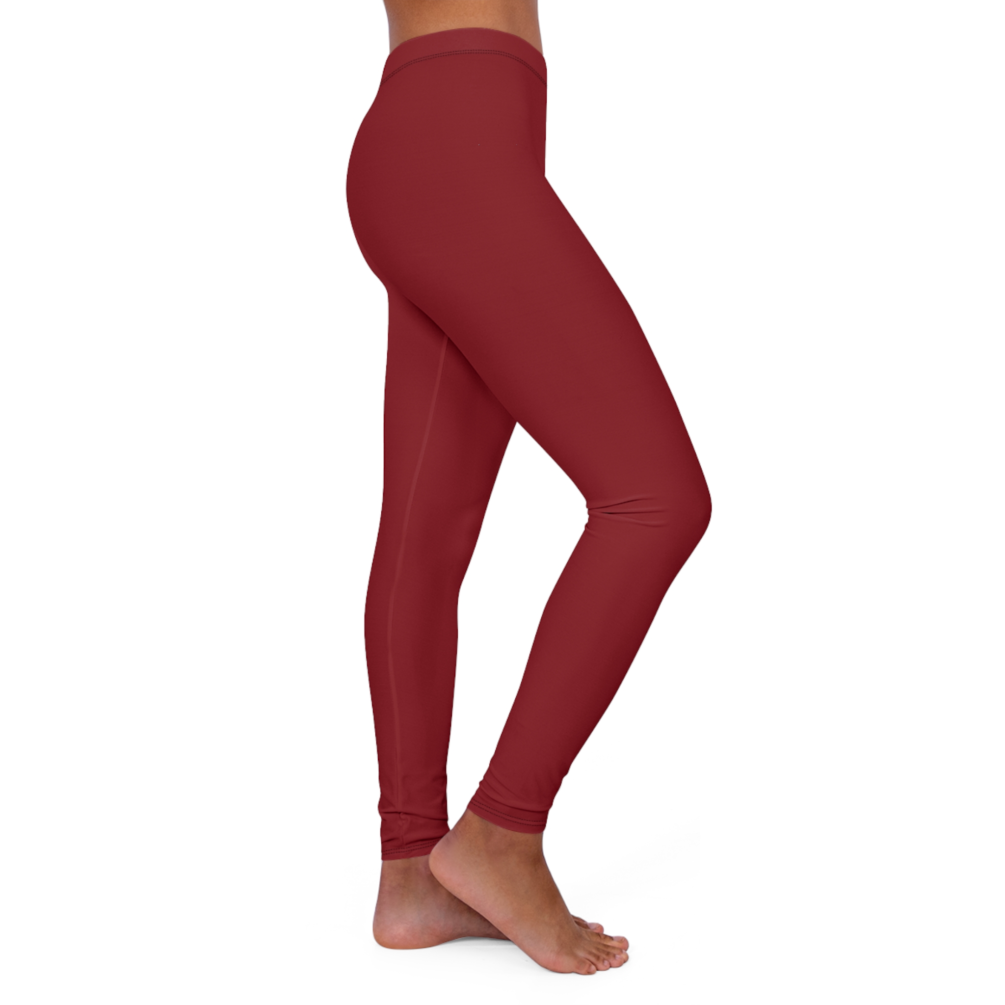 Women's Solid Burgundy Leggings — High-Stretch Casual Yoga Leggings - Image 4