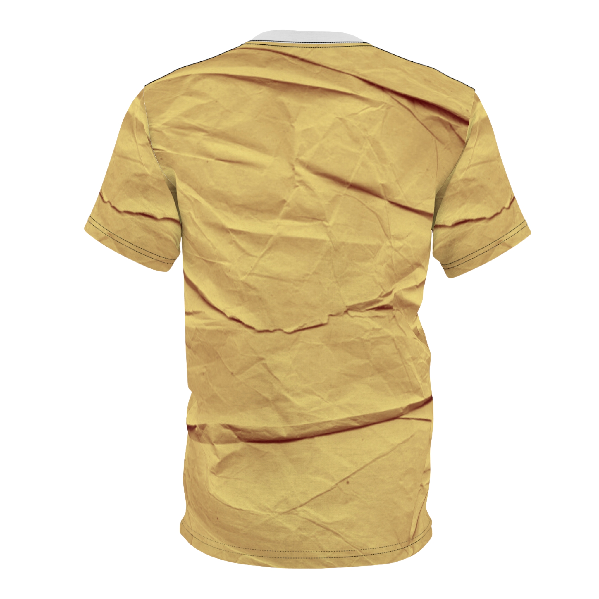 Wrinkled Paper Print T-Shirt — Vintage Crumpled Paper All-Over Tee - Image 9