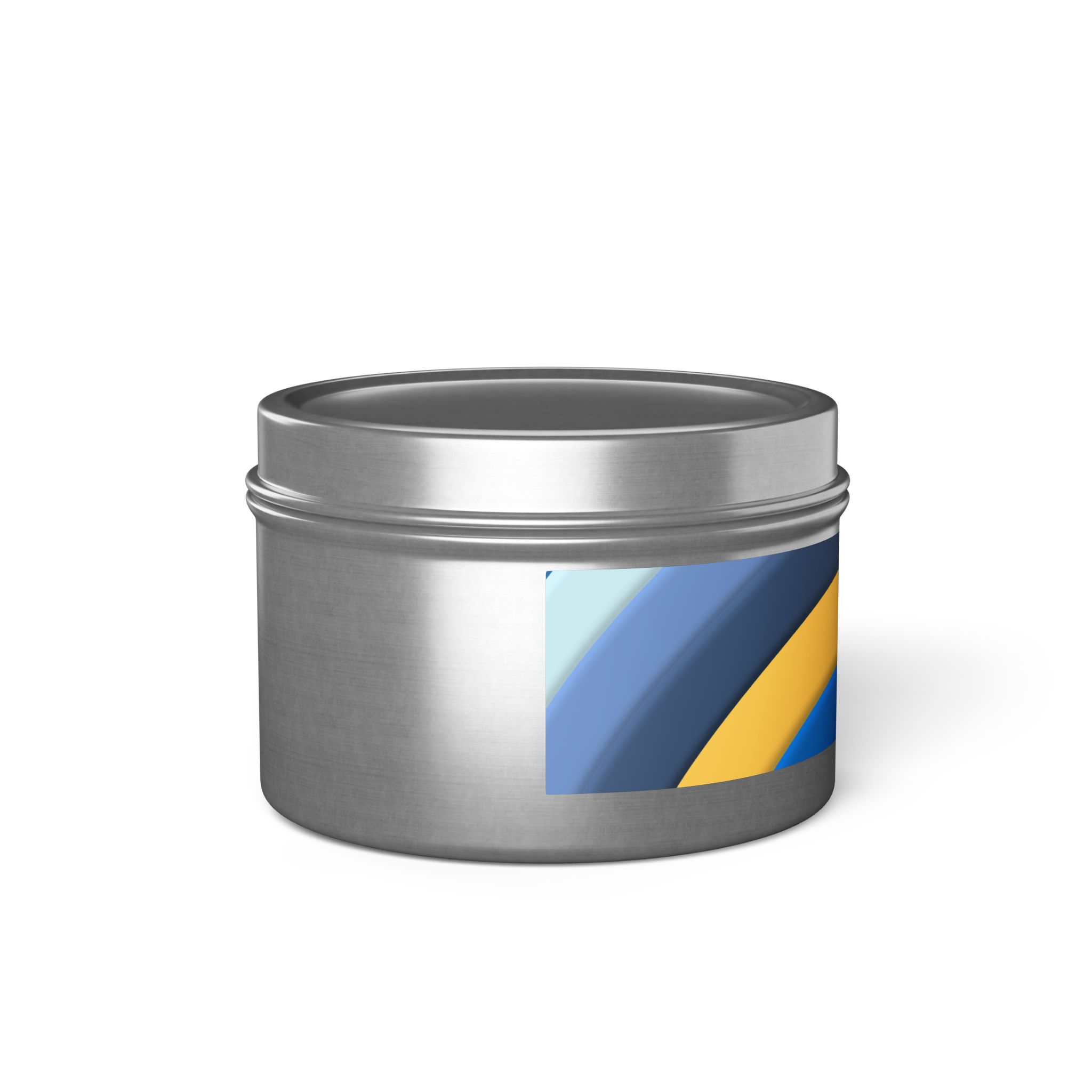 Blue & Gold Wave Tin Candle — Coastal Scented Soy Candle in Travel Tin - Image 82