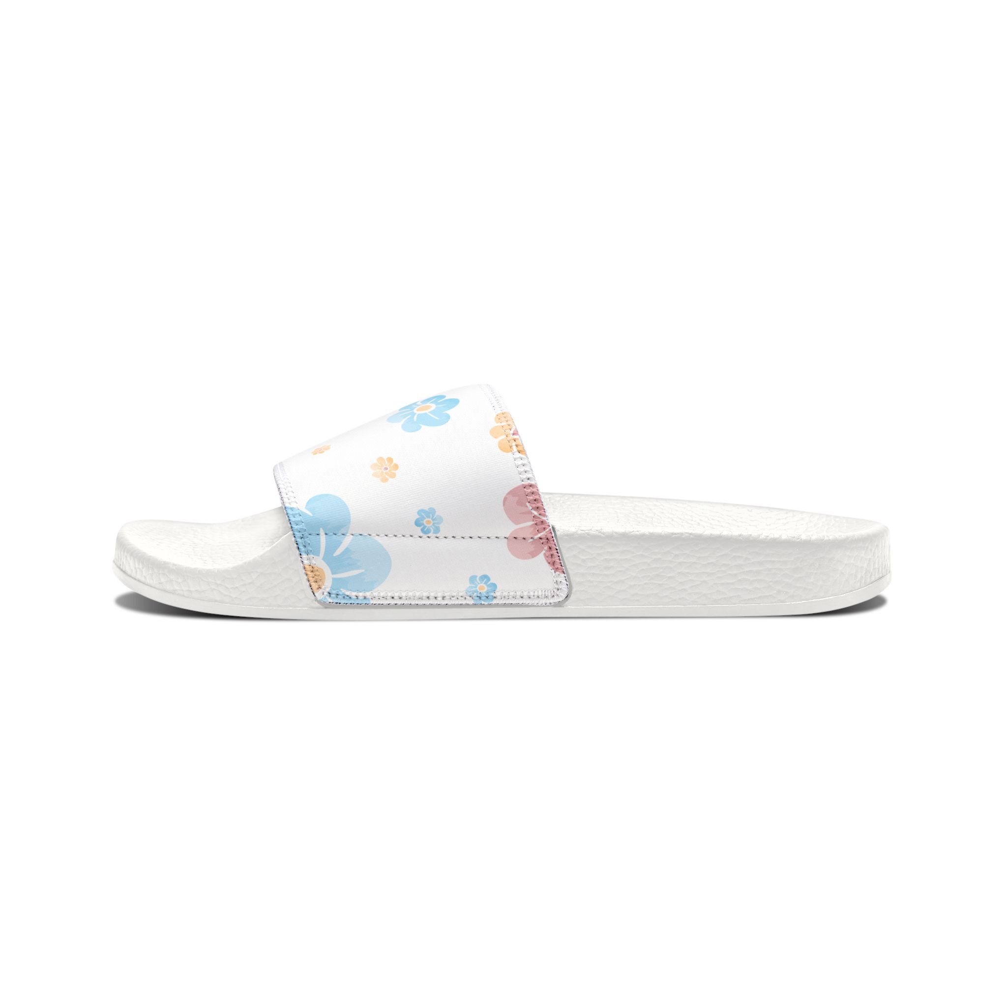 Floral Slide Sandals – Women's White Removable-Strap Pool Slides - Image 8