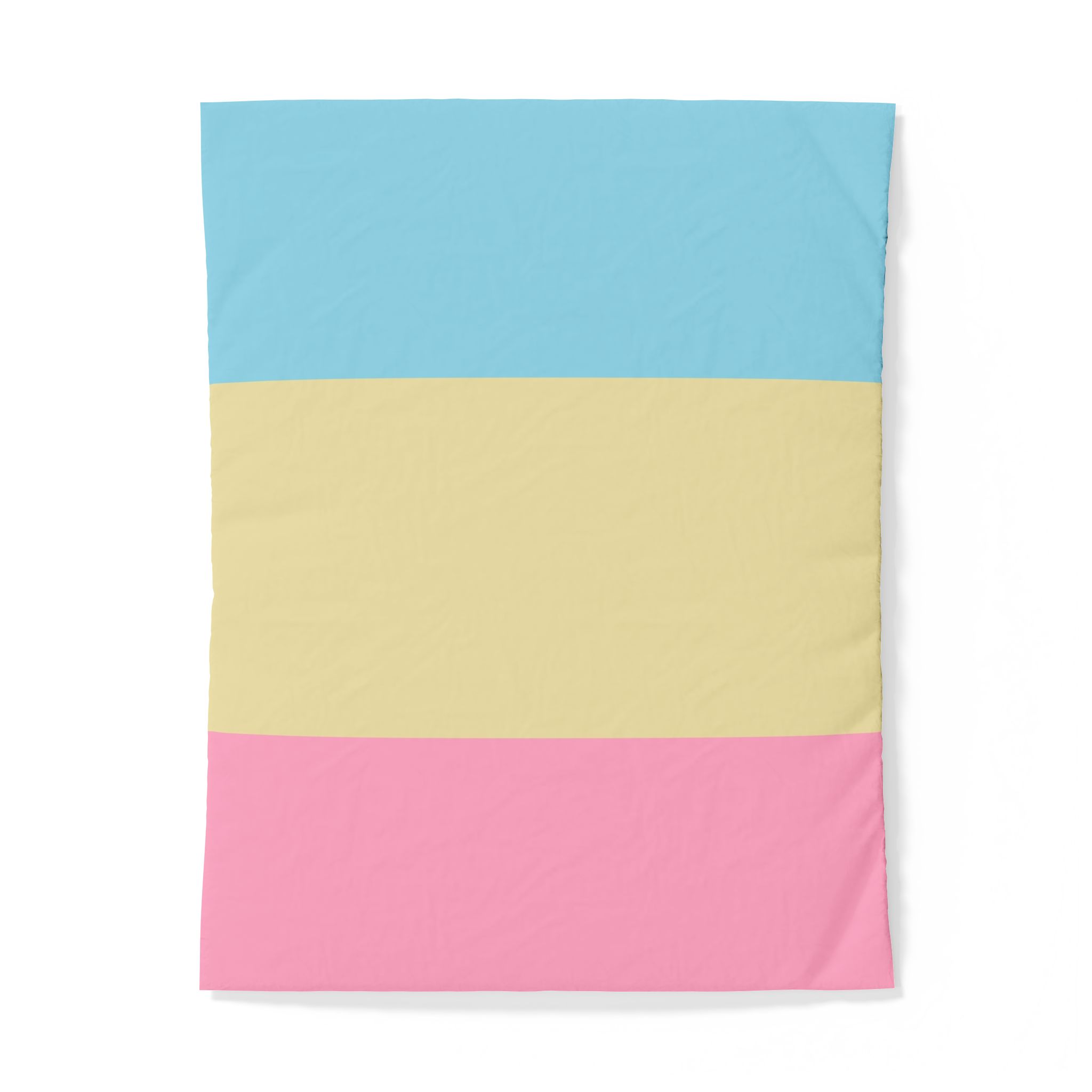 Pastel Stripes Cotton Duvet Cover — Blue Yellow Pink Colorblock Bedding - Image 3