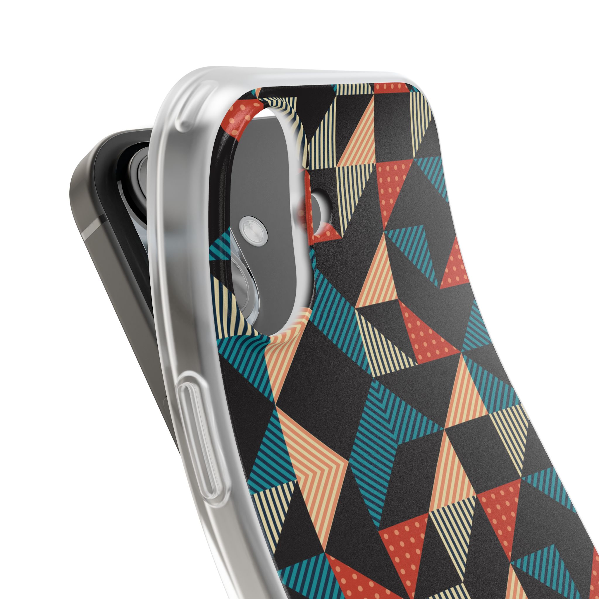 Geometric Retro Triangle Phone Case — Colorful Mid-Century Pattern Flexi Case - Image 91