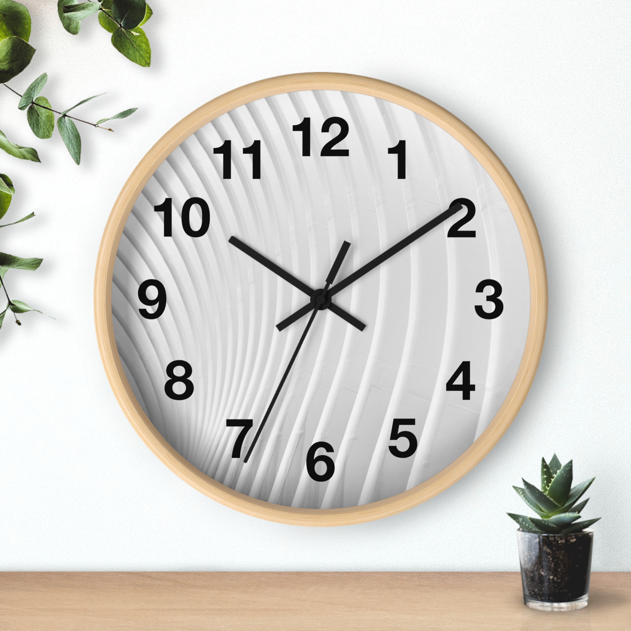 Zebra Stripe Wall Clock — Black & White Animal Print Decorative Clock