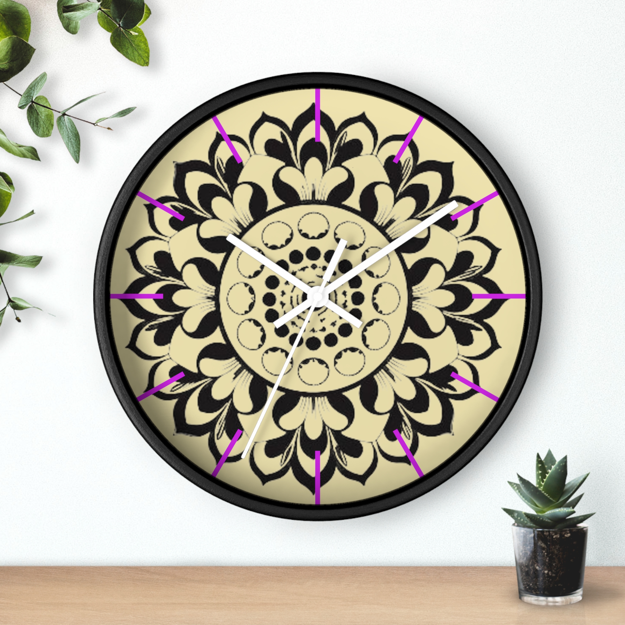 Mandala Moon Phase Wall Clock — Boho Floral Lunar Home Decor - Image 6