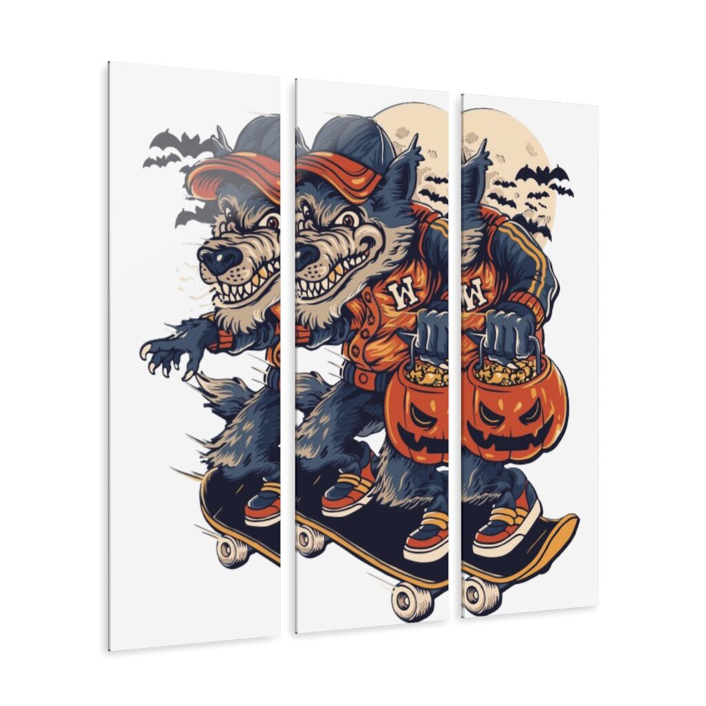 Halloween Witch Triptych Acrylic Print — Spooky Cauldron Wall Art