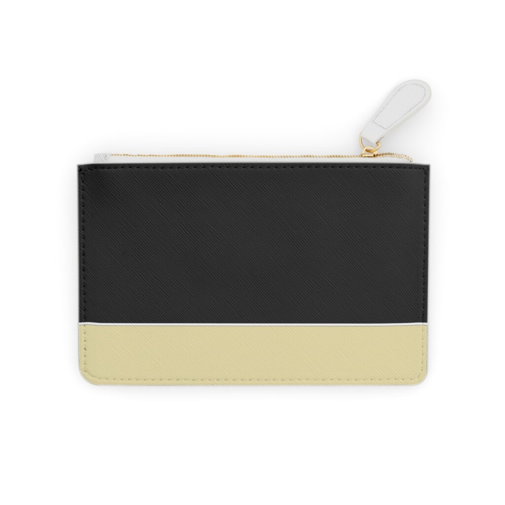 Mini Clutch Bag — Two-Tone Black & Cream Minimalist Wrist Pouch