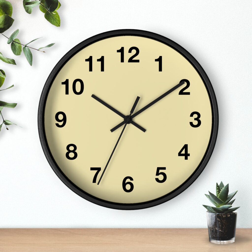 Minimalist Beige Wall Clock — Modern Silent Home Clock