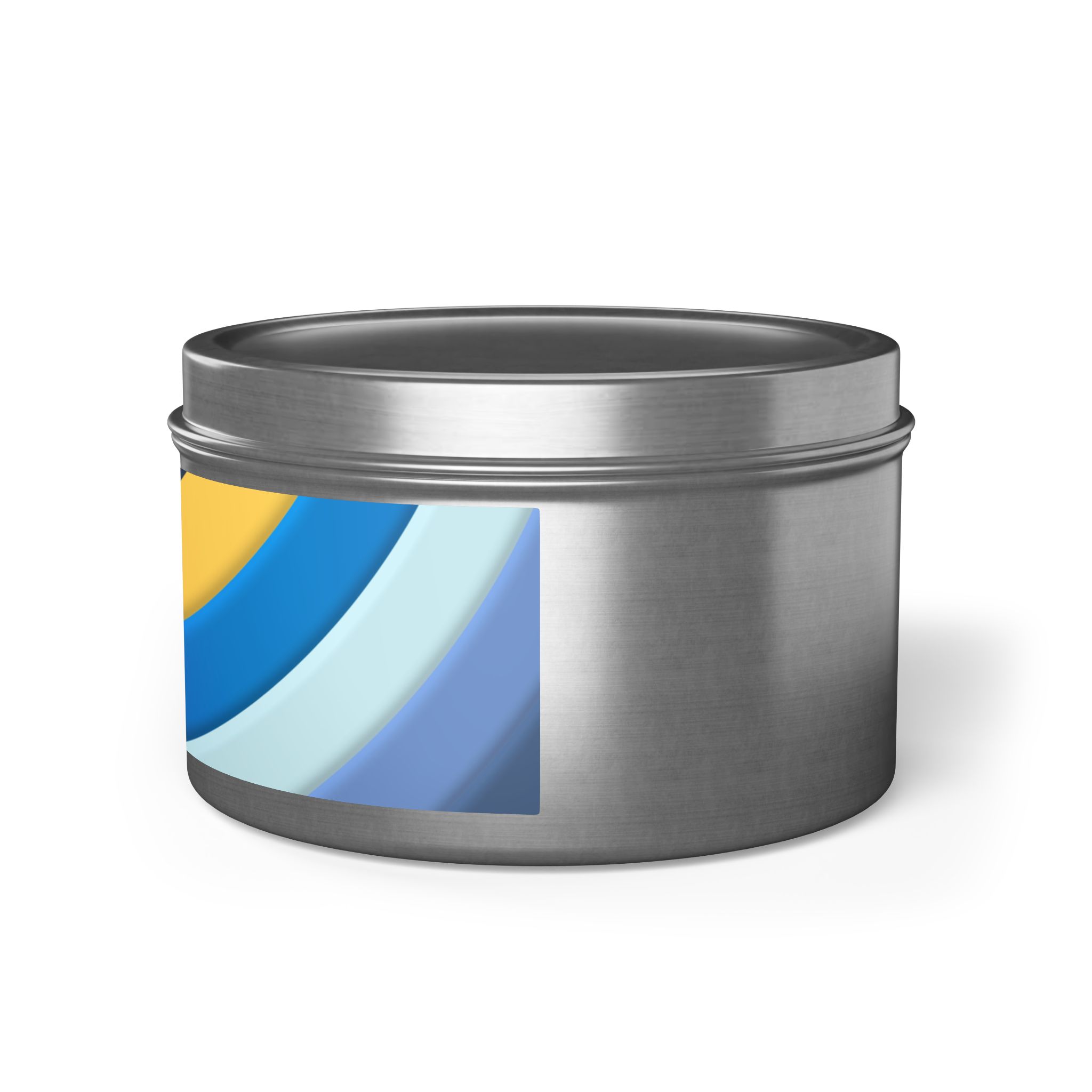 Blue & Gold Wave Tin Candle — Coastal Scented Soy Candle in Travel Tin - Image 58