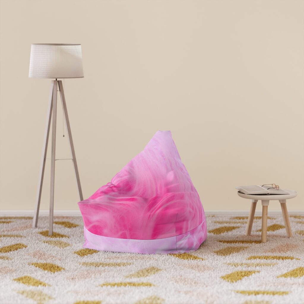 Pink Marble Bean Bag Cover — Soft Smoky Swirl Lounger Slipcover
