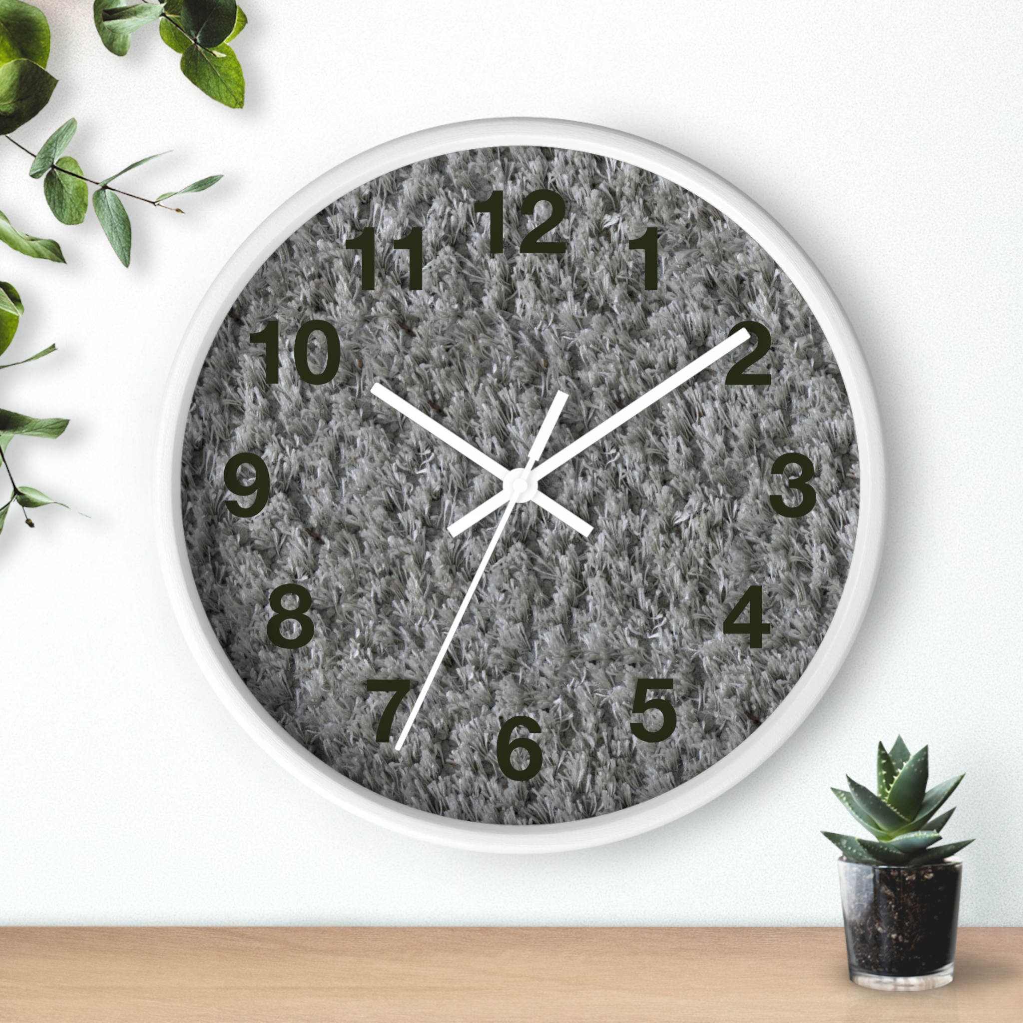 Gray Textured Wall Clock — Modern Neutral Home Decor Clock - Image 12