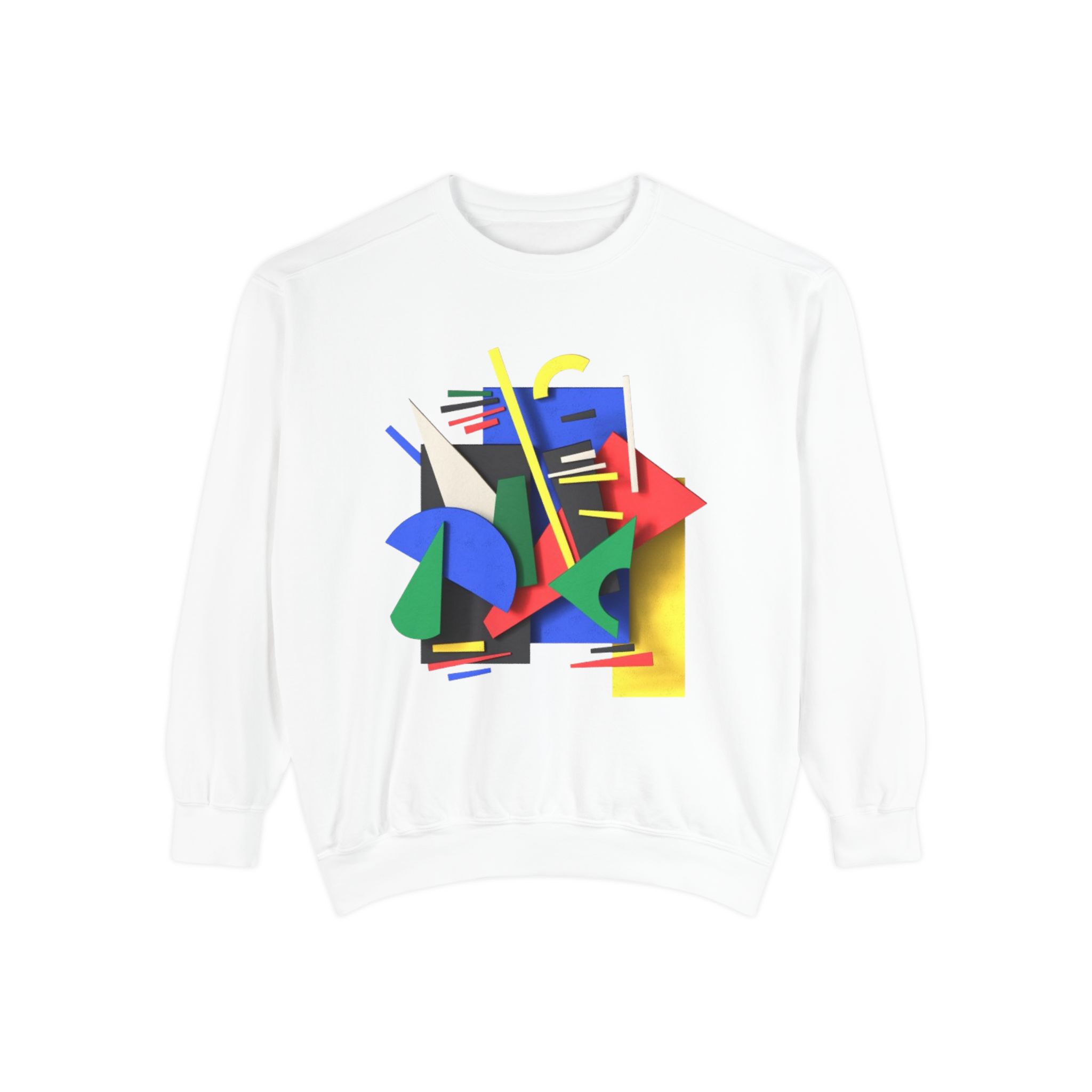 Abstract Geometric Crewneck Sweatshirt — Colorful 80s Retro Art Design - Image 7