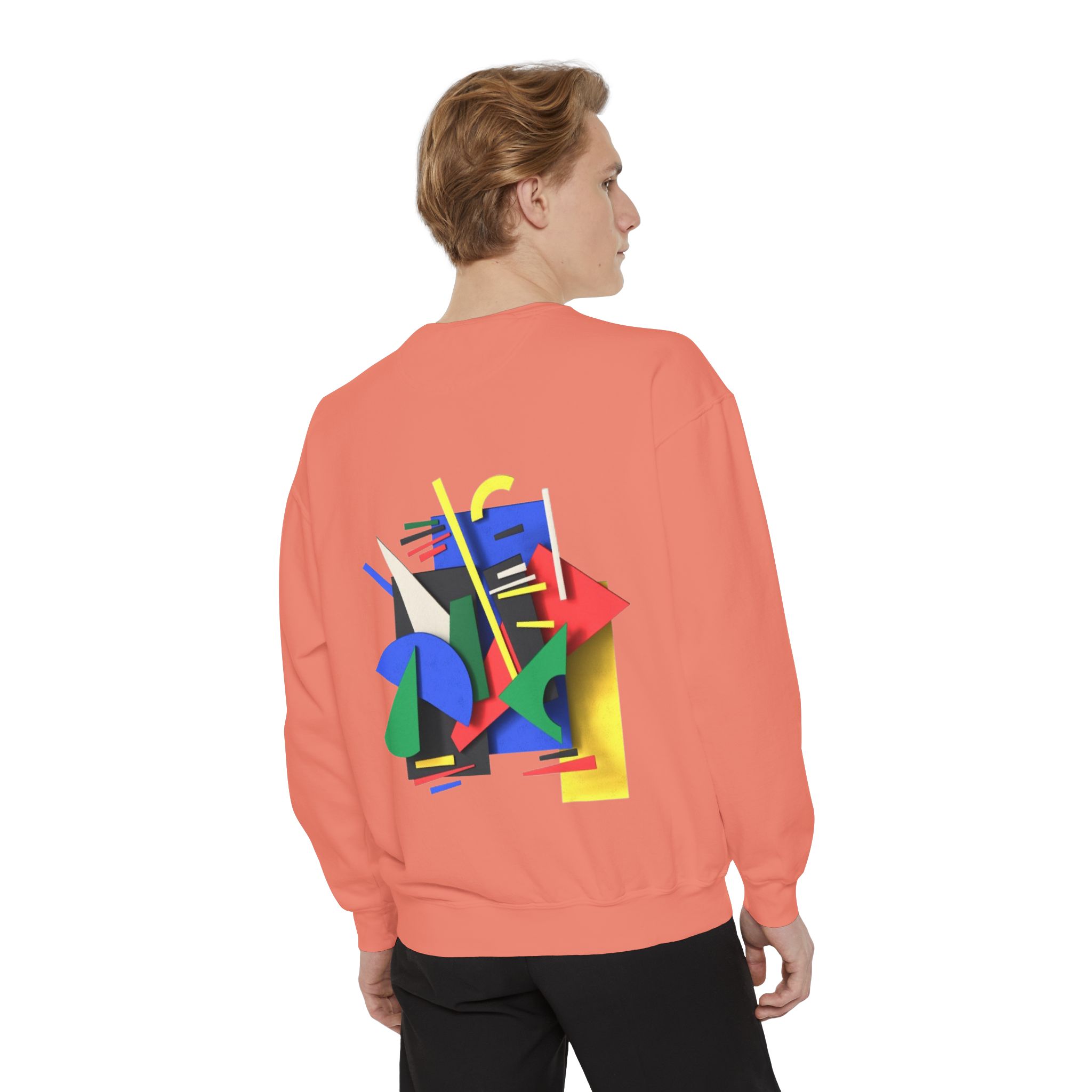Abstract Geometric Crewneck Sweatshirt — Colorful 80s Retro Art Design - Image 16