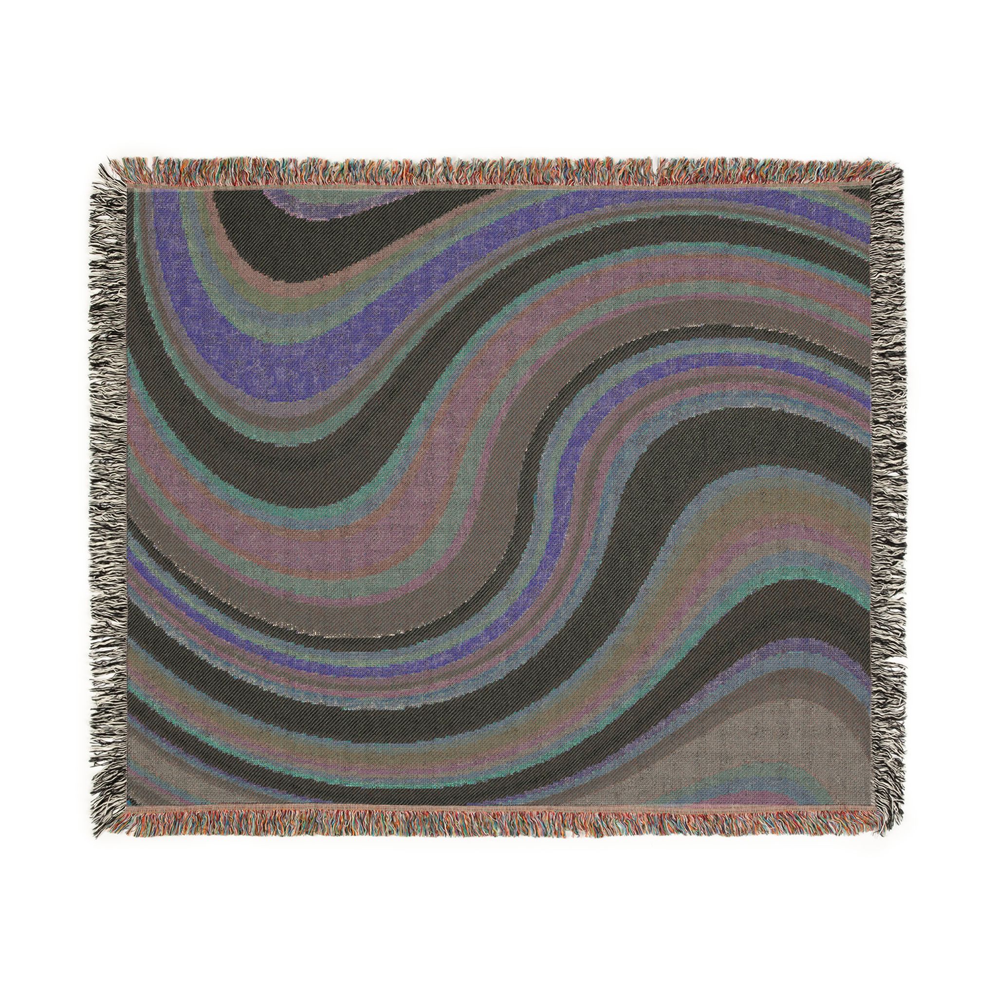 Woven Blanket — Retro Wave Abstract Throw Blanket - Image 8
