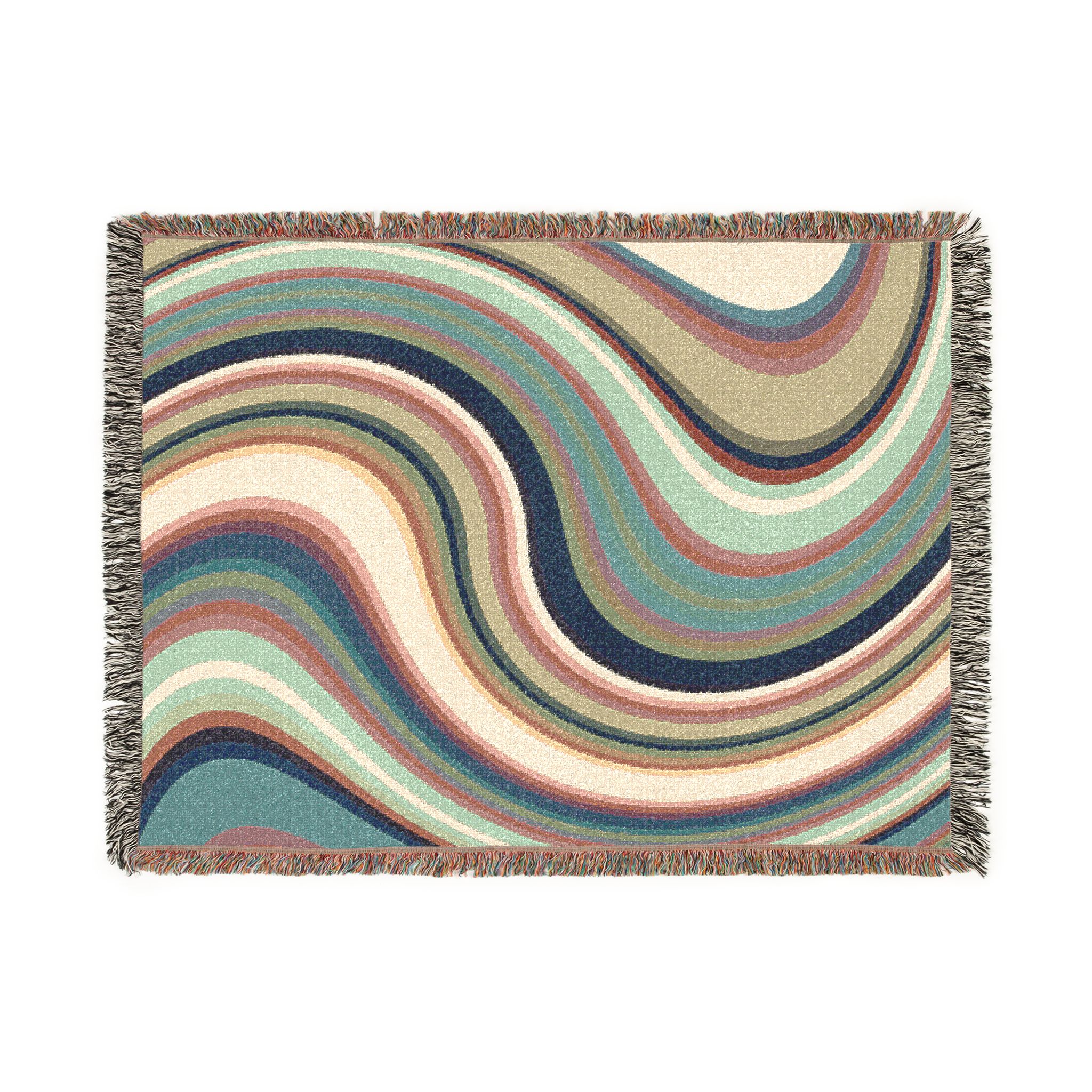 Woven Blanket — Retro Wave Abstract Throw Blanket - Image 12