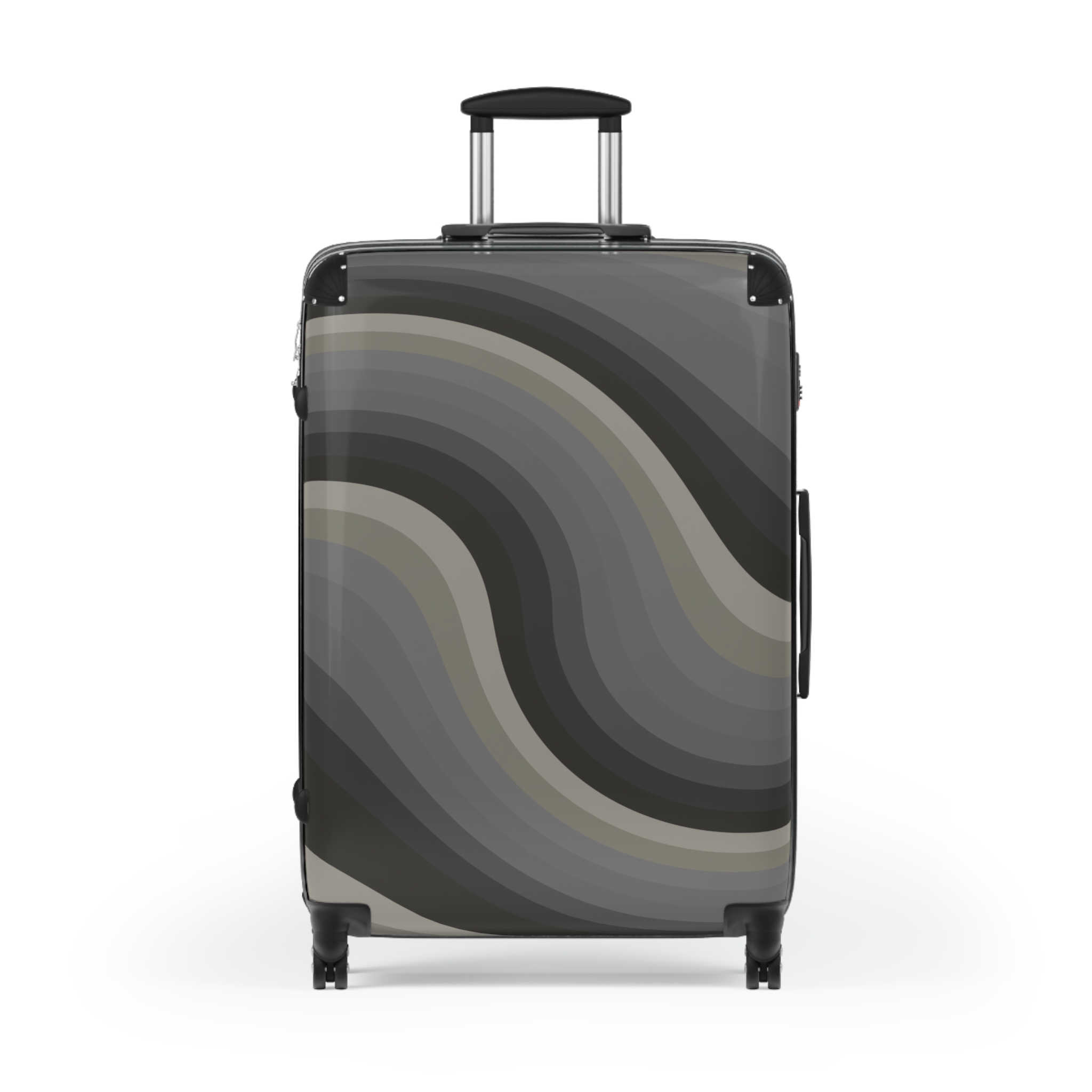Gray Swirl Carry-On Suitcase — Modern Abstract Travel Luggage - Image 9