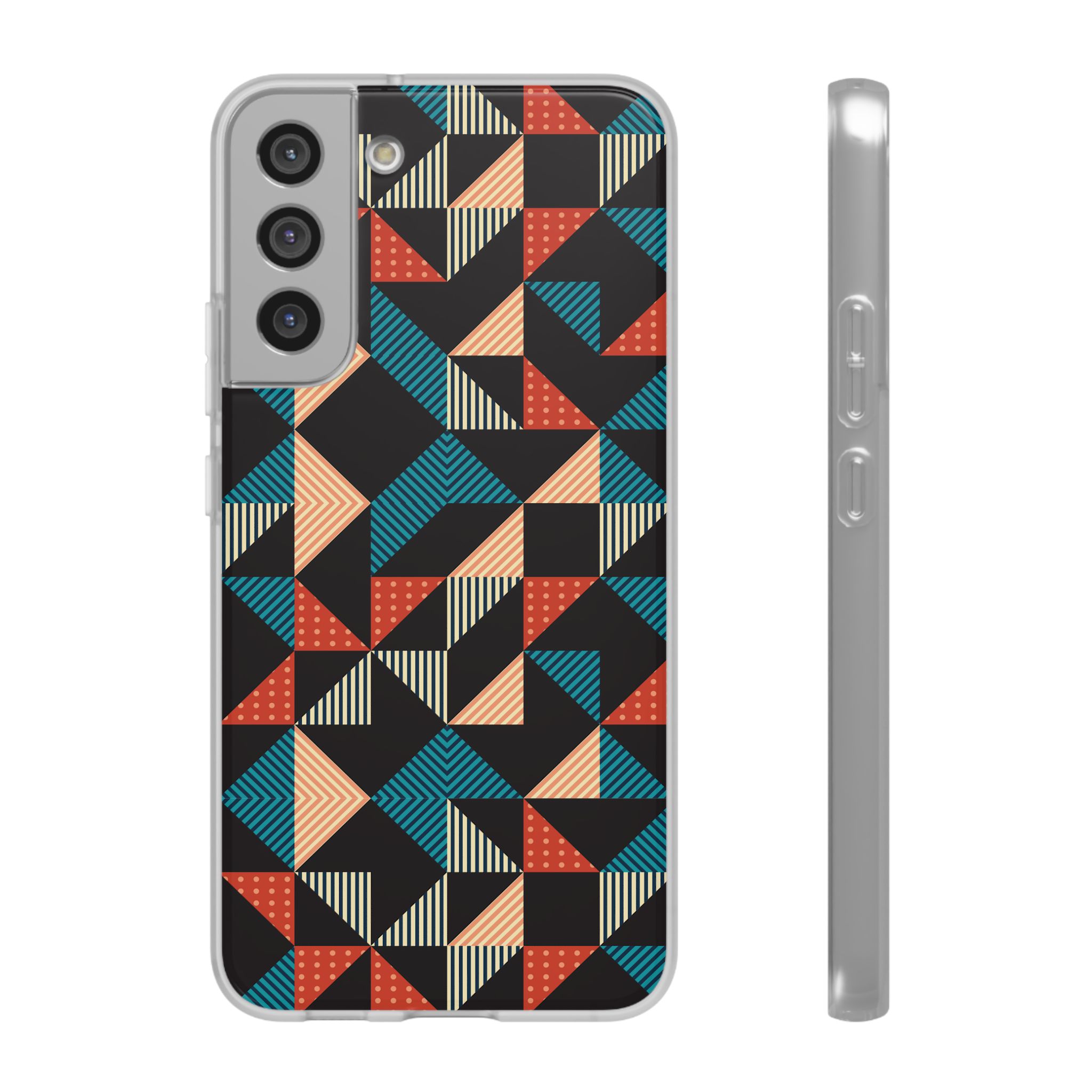 Geometric Retro Triangle Phone Case — Colorful Mid-Century Pattern Flexi Case - Image 26