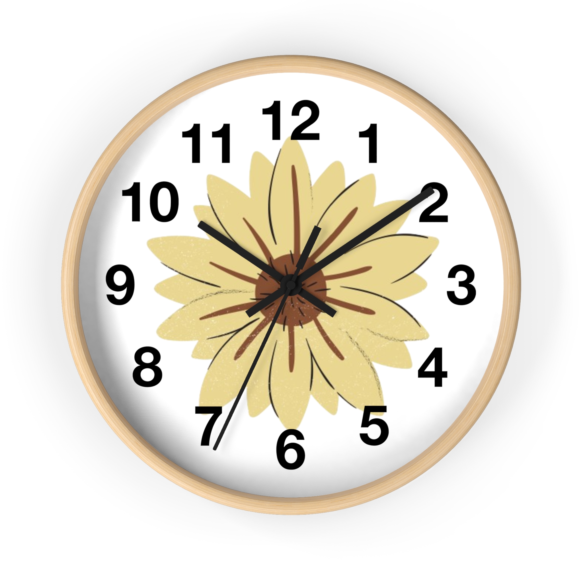 Sunflower Wall Clock — Minimal Floral Home Decor Clock - Image 13