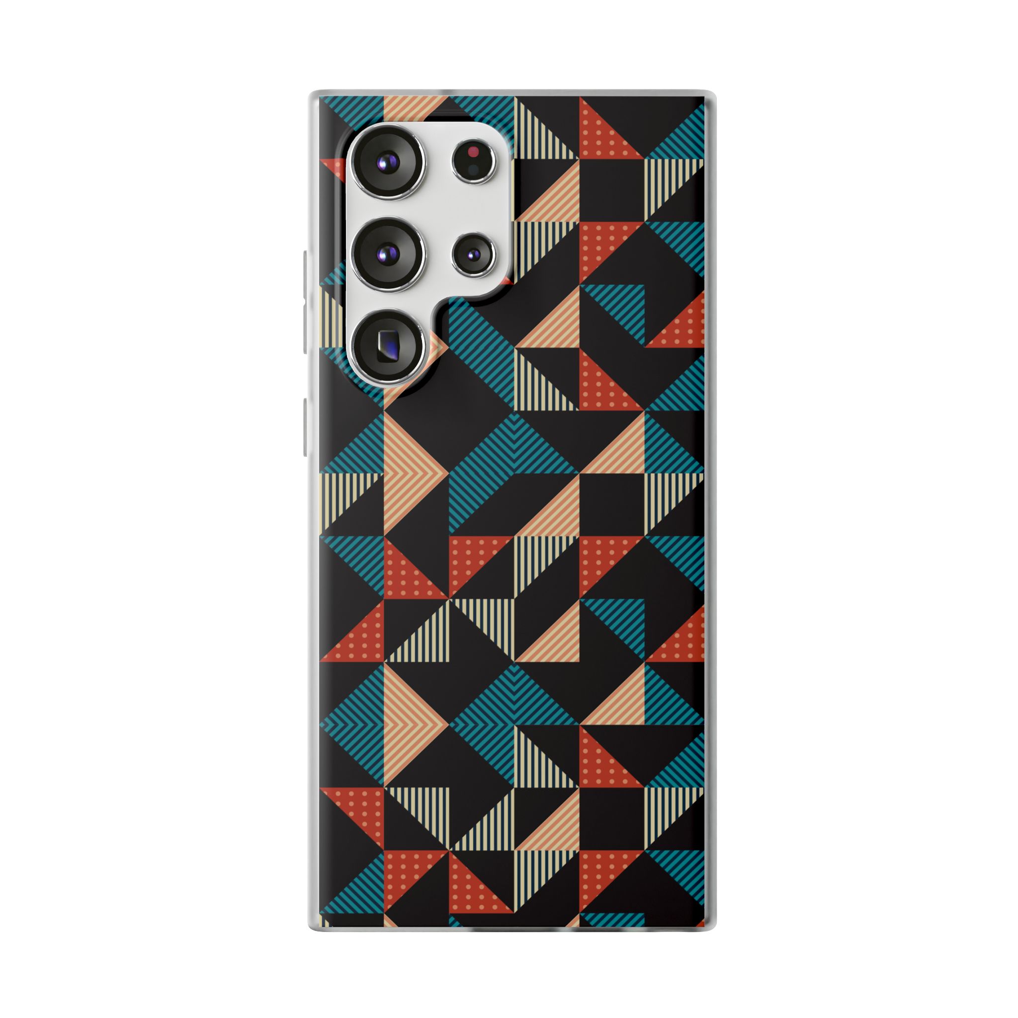 Geometric Retro Triangle Phone Case — Colorful Mid-Century Pattern Flexi Case - Image 51