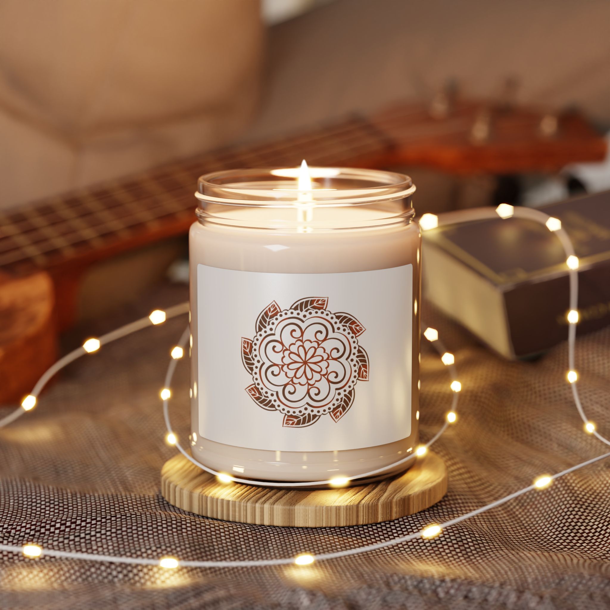 Mandala Soy Candle 9oz — Hand-Drawn Boho Scented Jar - Image 23