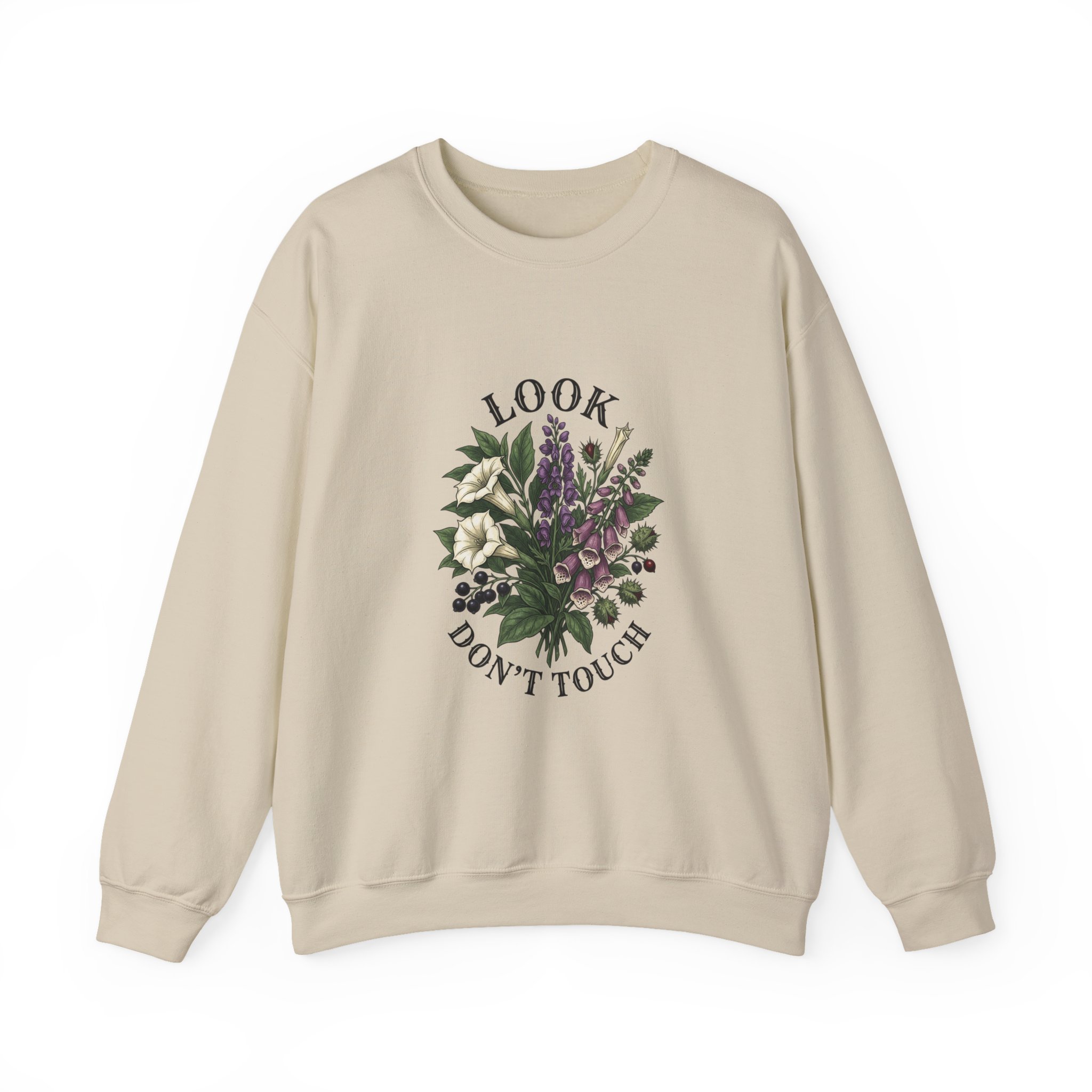 Look Don't Touch sweatshirt | Gothic botanicals floral crest - Image 9