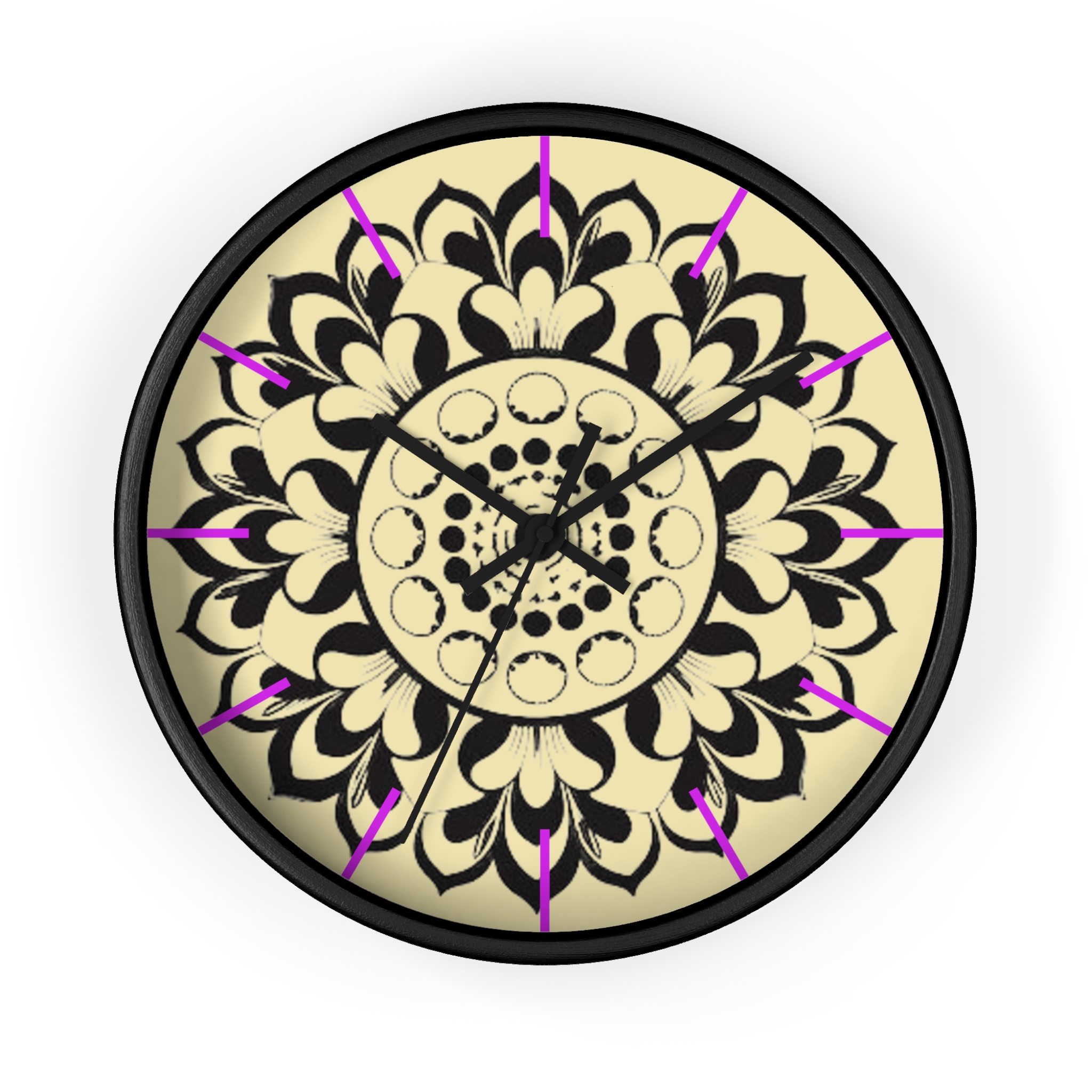 Mandala Moon Phase Wall Clock — Boho Floral Lunar Home Decor - Image 2
