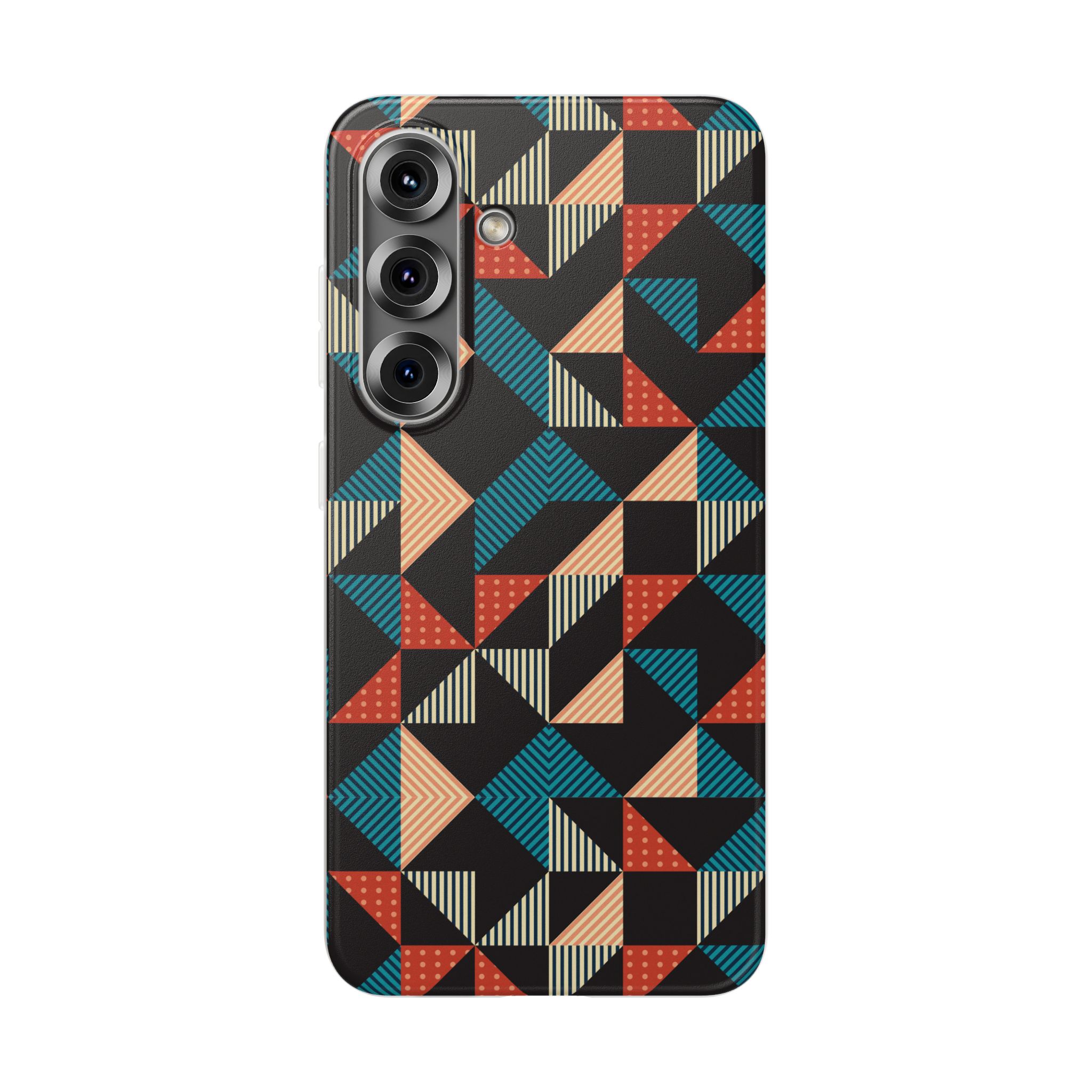 Geometric Retro Triangle Phone Case — Colorful Mid-Century Pattern Flexi Case - Image 95