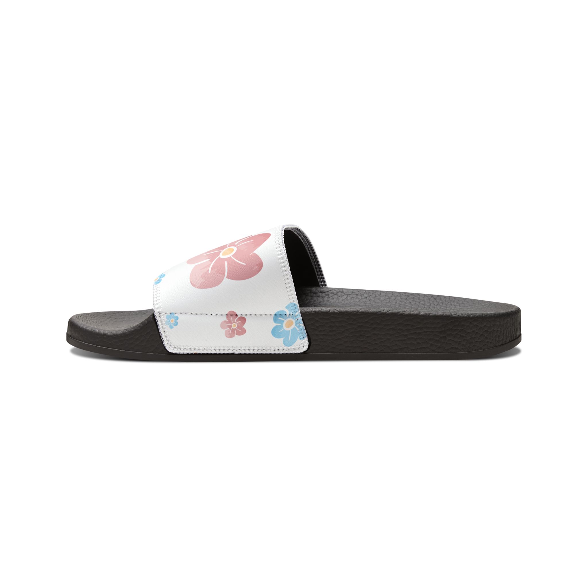 Floral Slide Sandals – Women's White Removable-Strap Pool Slides - Image 4