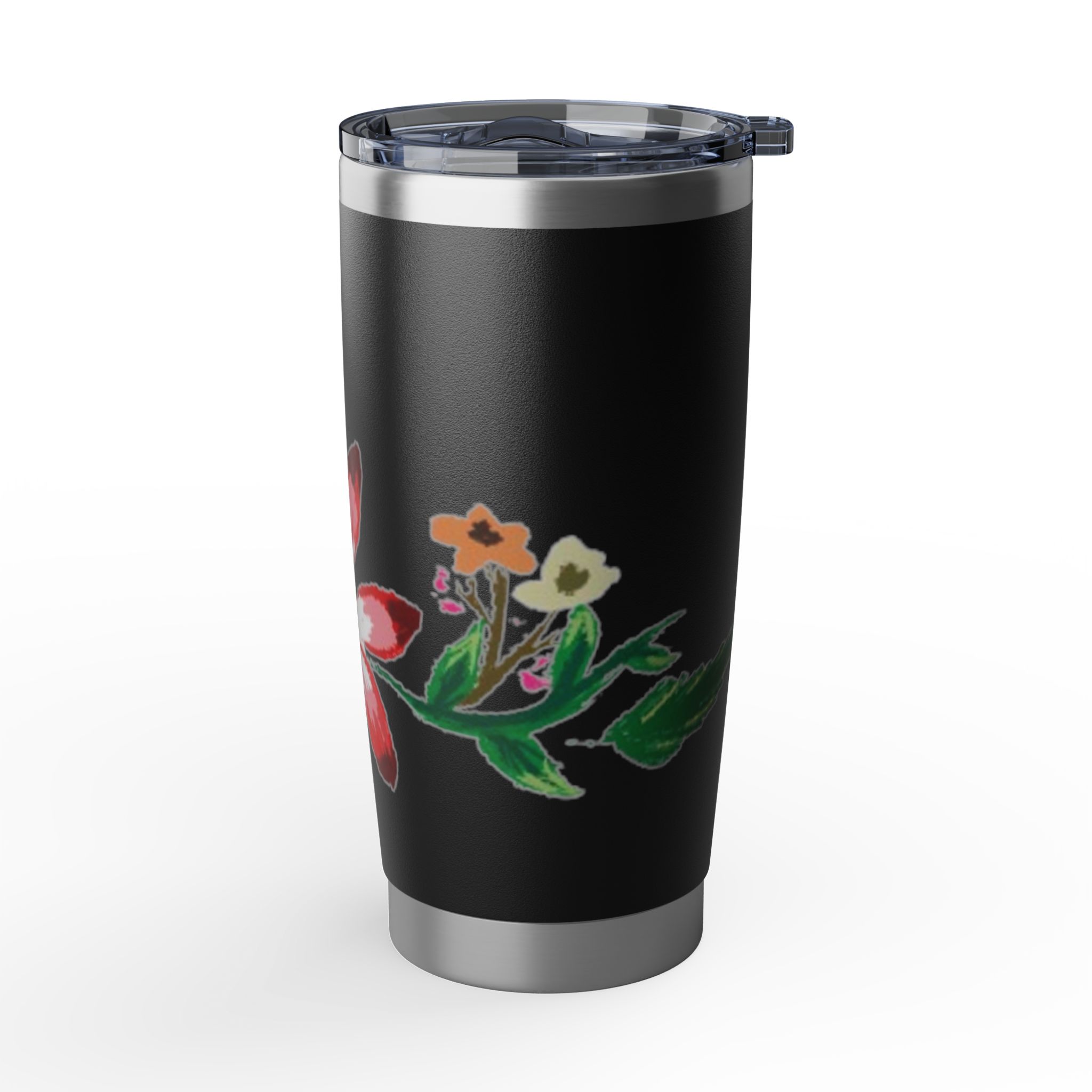 Floral Vagabond 20oz Tumbler – Hand-Painted Flower Travel Cup - Image 11