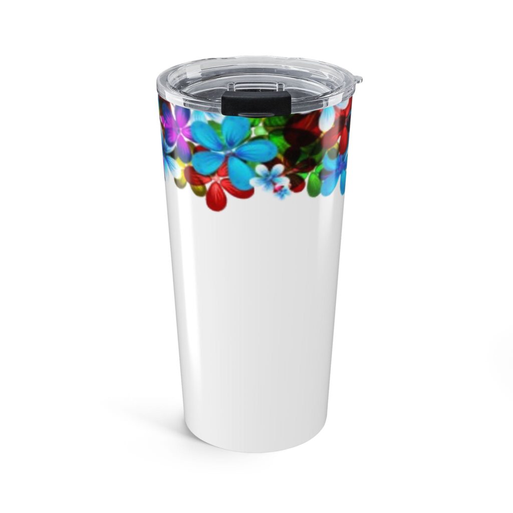 20oz Floral Splash Tumbler — Colorful Plumeria Travel Mug