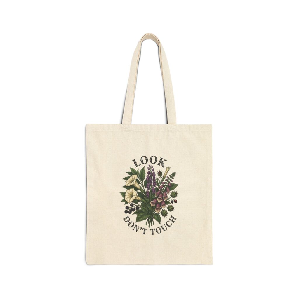 Look Don’t Touch Botanical Tote | Gothic Botanicals, Vintage Floral