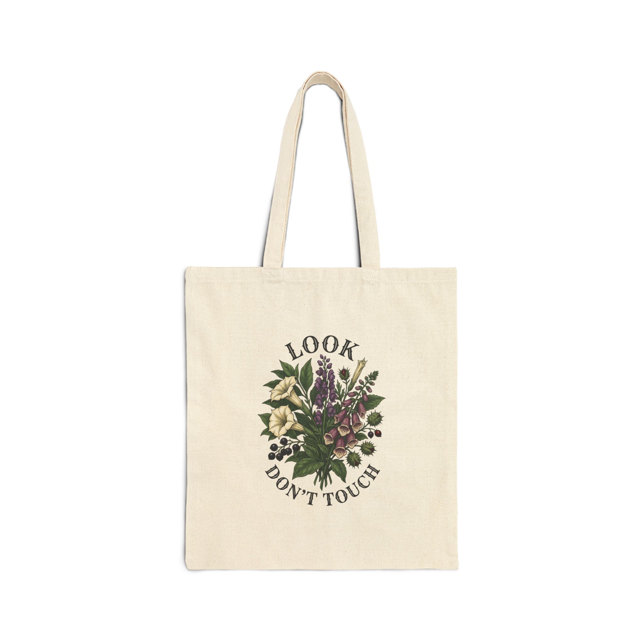 Look Don’t Touch Botanical Tote | Gothic Botanicals, Vintage Floral