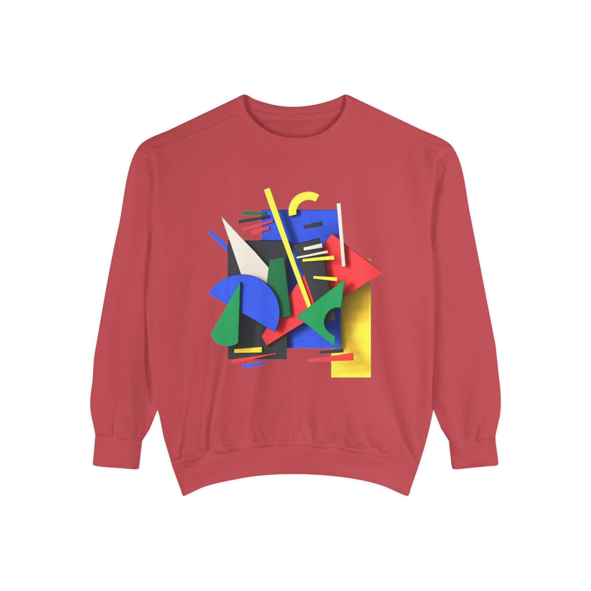 Abstract Geometric Crewneck Sweatshirt — Colorful 80s Retro Art Design - Image 97