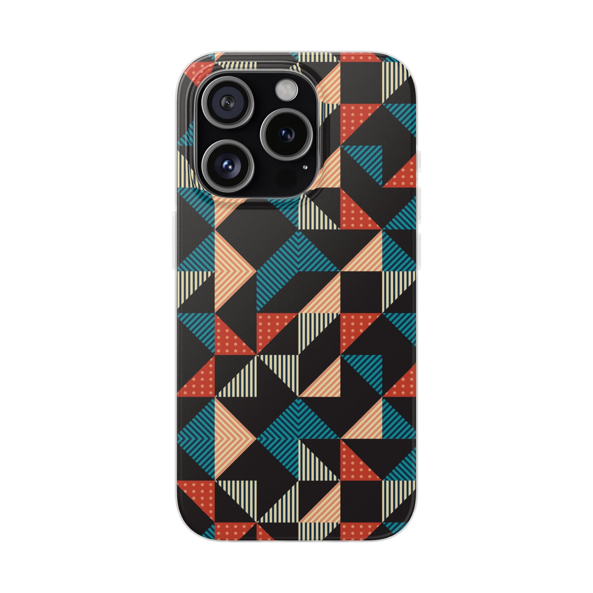 Geometric Retro Triangle Phone Case — Colorful Mid-Century Pattern Flexi Case - Image 71