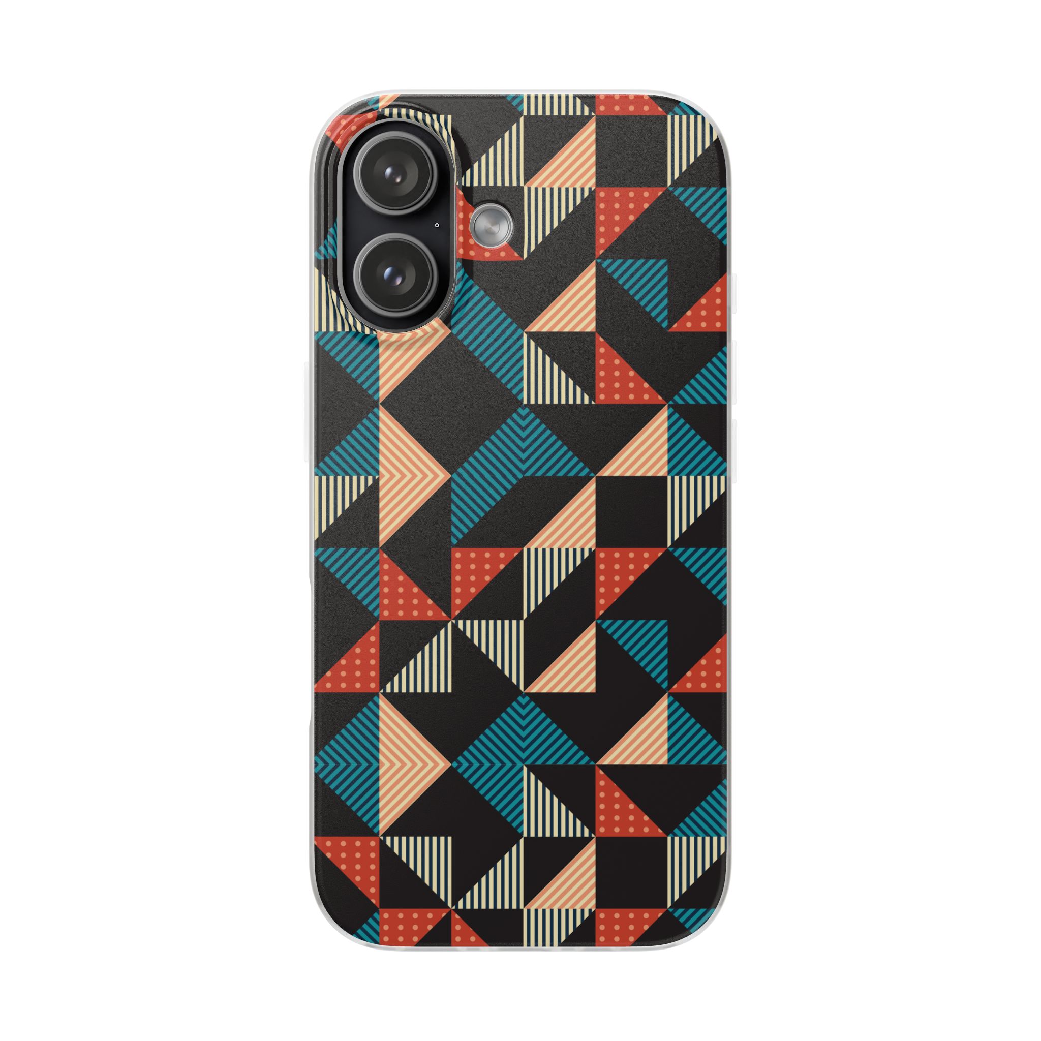Geometric Retro Triangle Phone Case — Colorful Mid-Century Pattern Flexi Case - Image 104