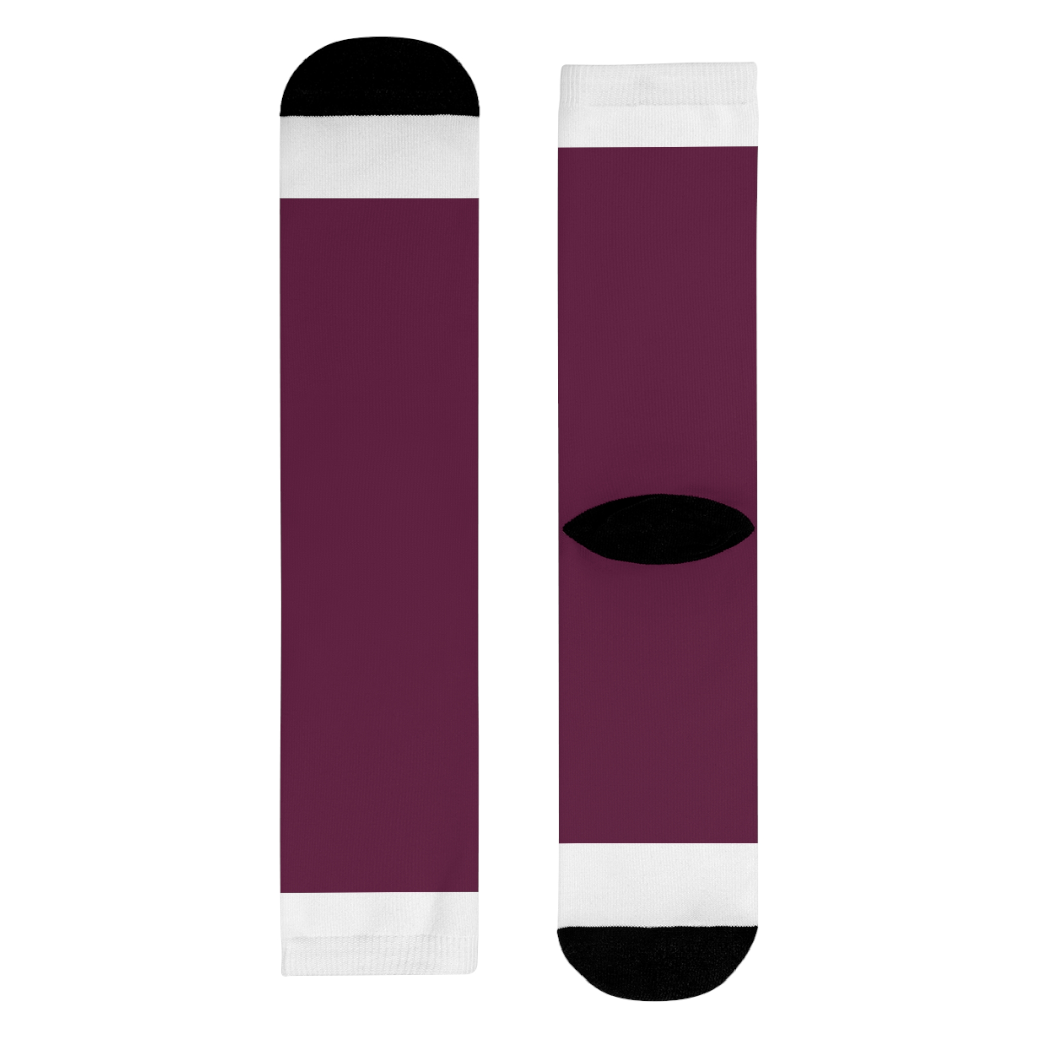 Maroon Sublimation Crew Socks — Customizable Burgundy Crew Socks (EU) - Image 10