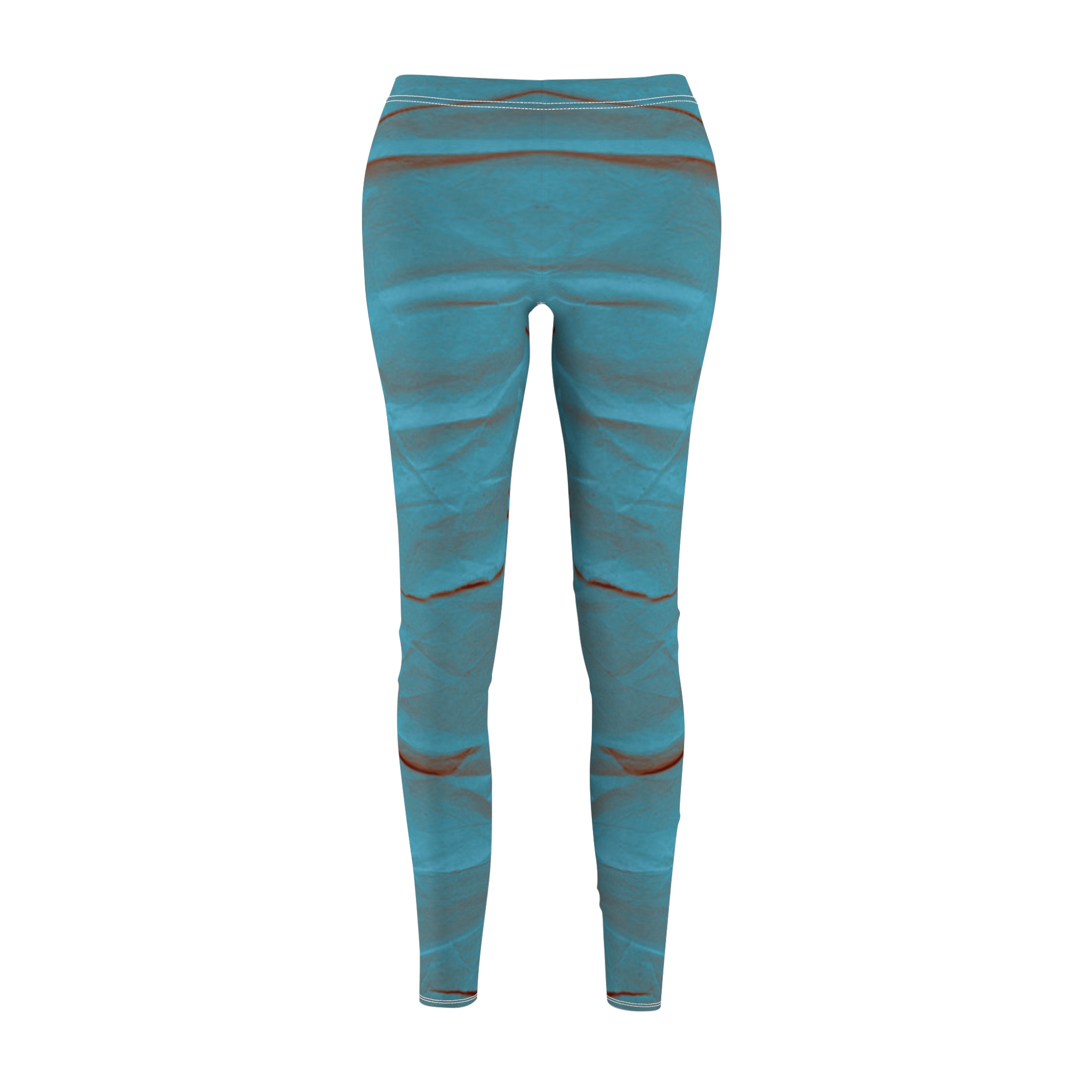 Teal Marble Women's Leggings — All-Over Print Casual Stretch Leggings - Image 2