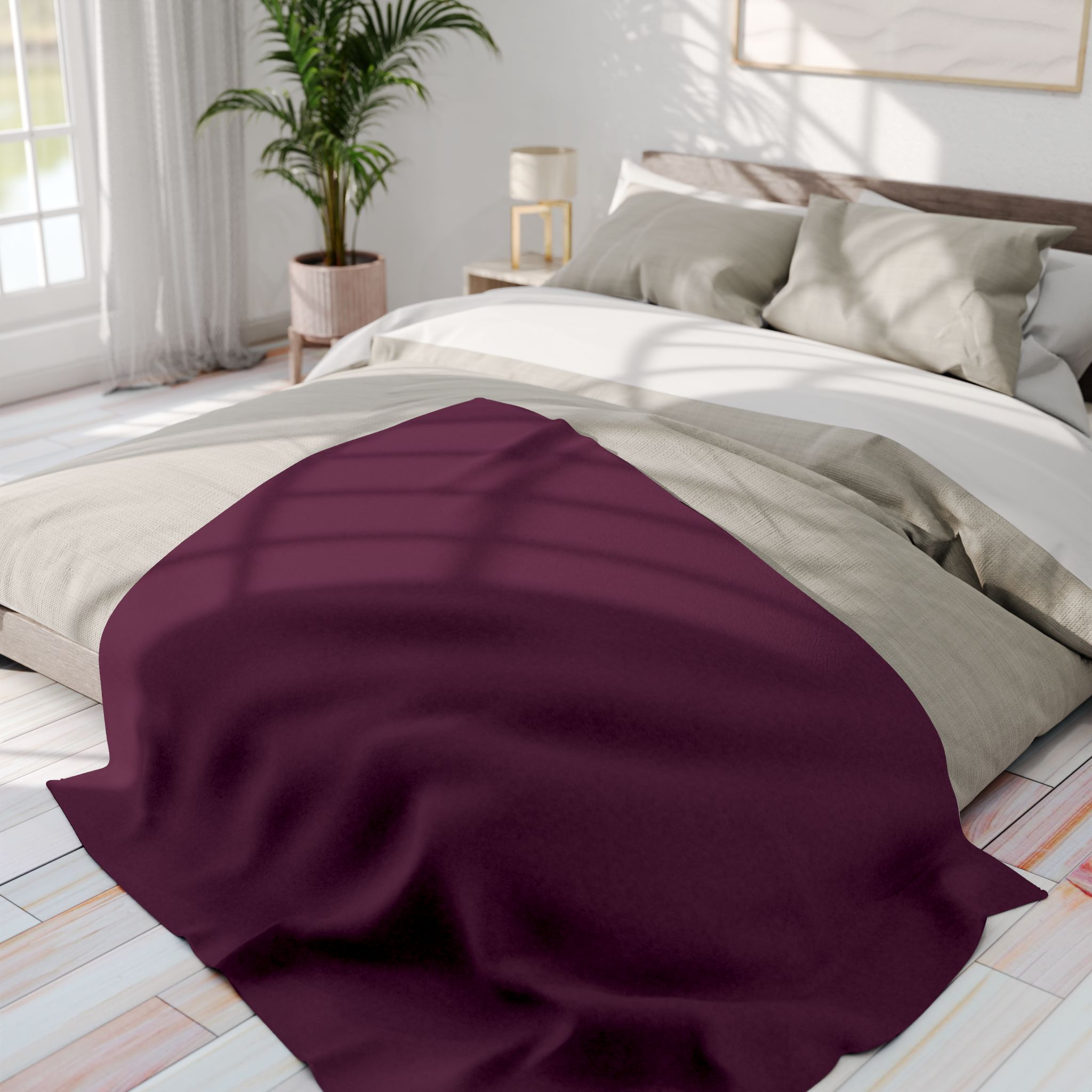 Plum Arctic Fleece Blanket – Cozy Soft Throw for Home, Travel & Gifts - Image 10