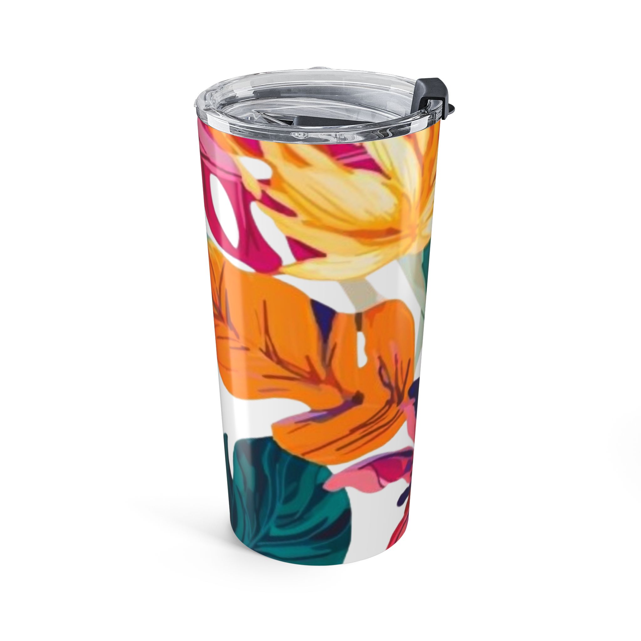 20oz Tropical Floral Tumbler — Colorful Palm Leaf Travel Cup - Image 4