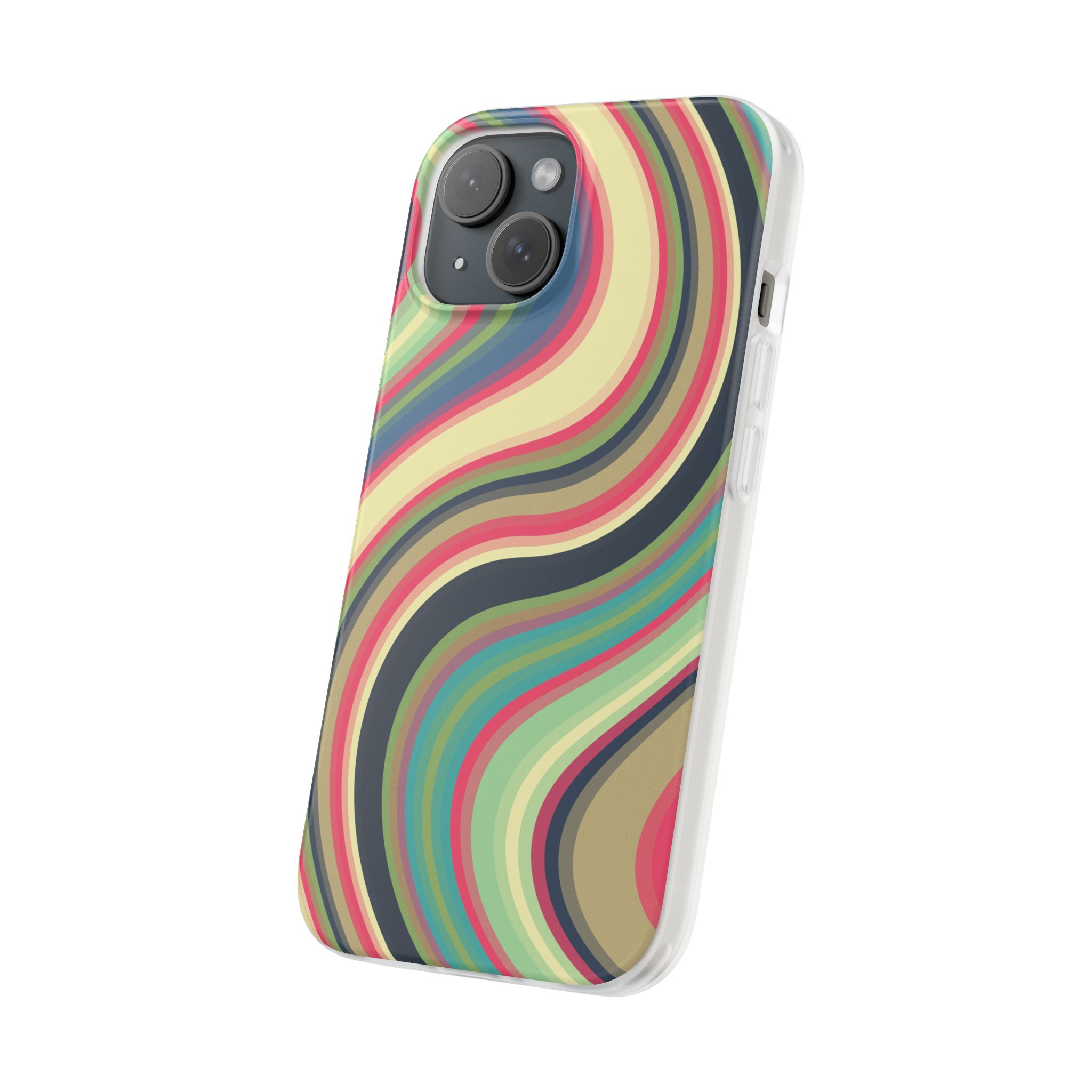 Colorful 1970s-Inspired Abstract Pattern– Retro Swirl Phone Case - Image 68