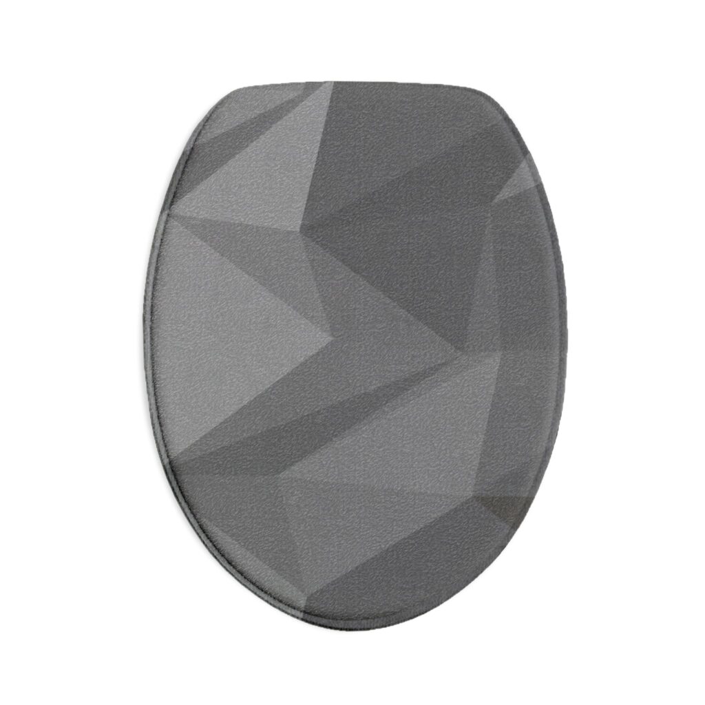Geometric Grey Bath Mat Set — 3-Piece Non-Slip Bathroom Rugs