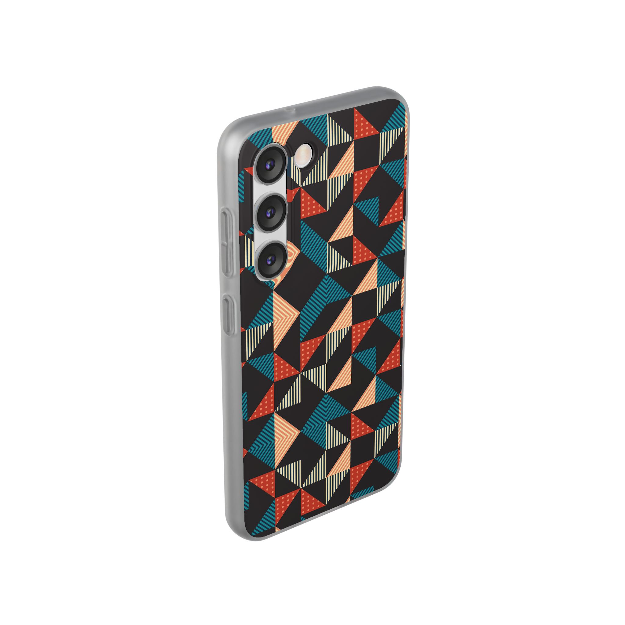 Geometric Retro Triangle Phone Case — Colorful Mid-Century Pattern Flexi Case - Image 45