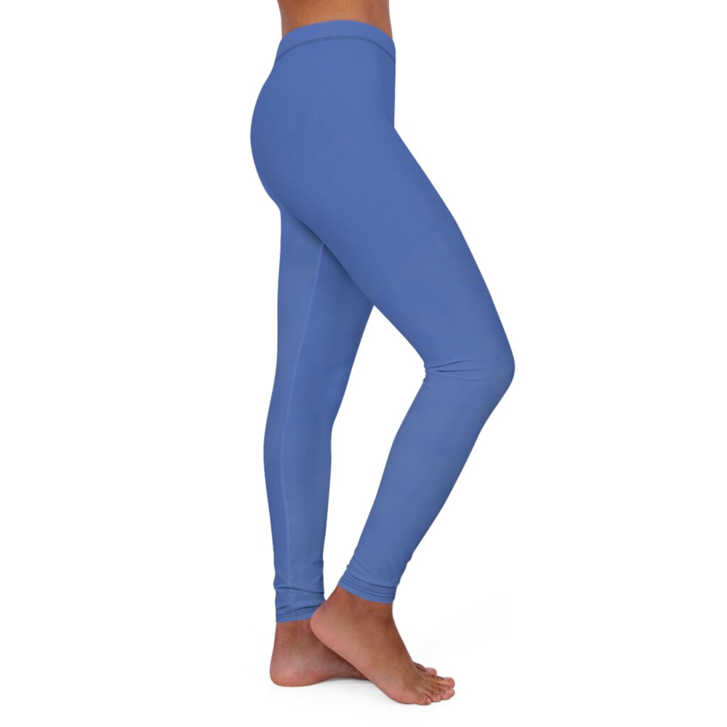 Solid Blue Women's Casual Spandex Leggings
