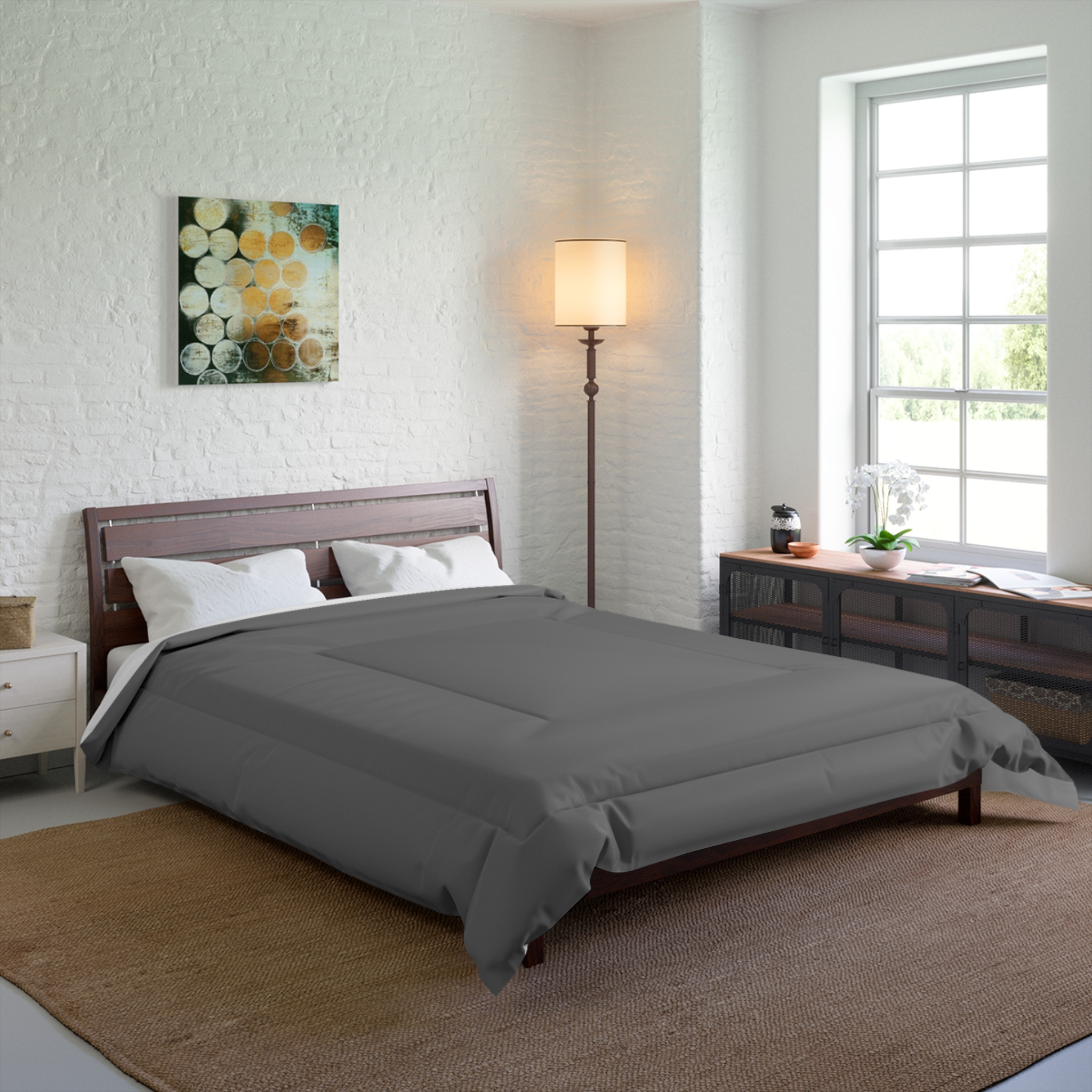 Solid Gray Comforter - Cozy Lightweight Bedspread for Minimalist Bedrooms - Image 6