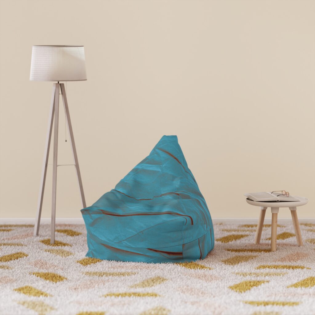 Turquoise Bean Bag Cover — Soft Casual Floor Chair Slipcover