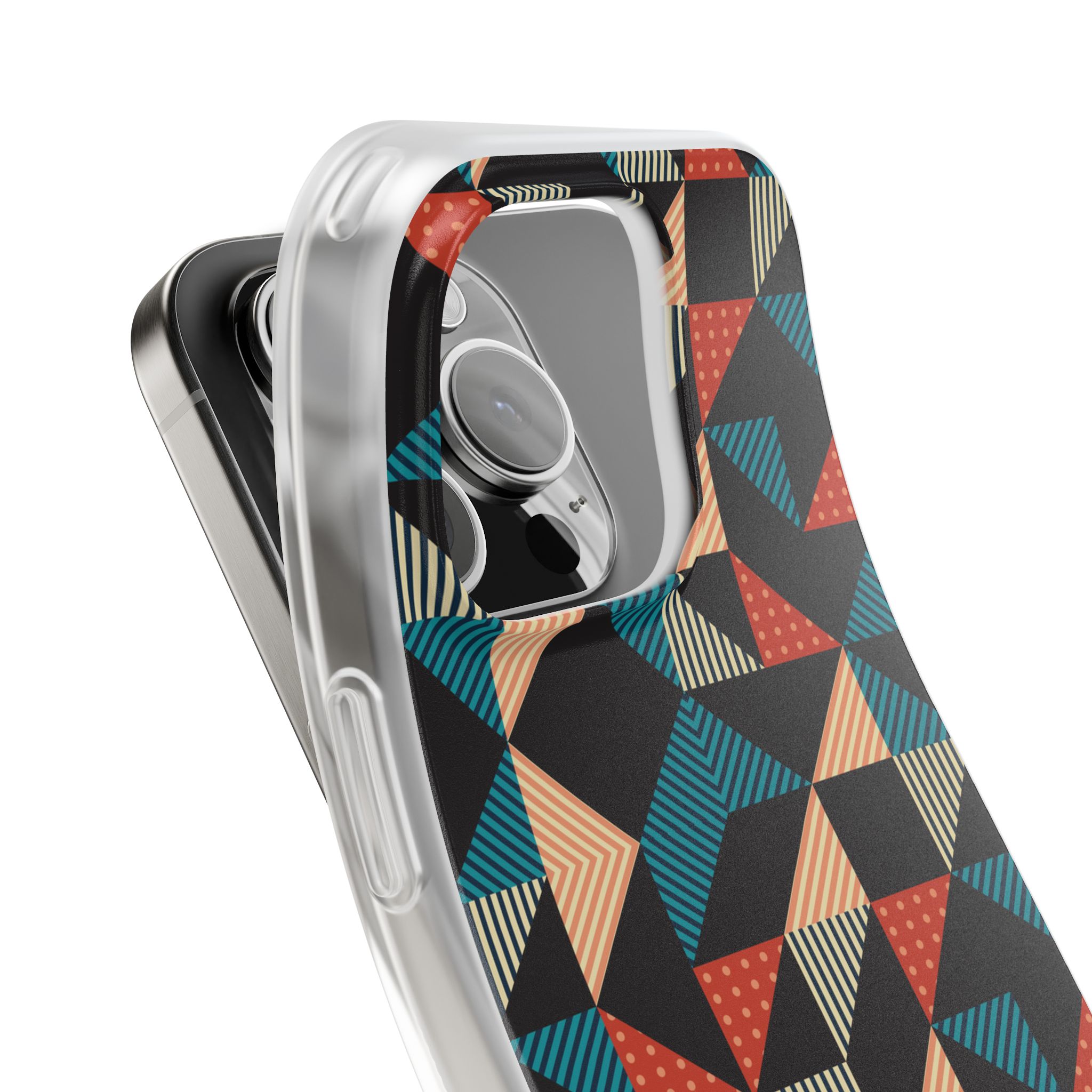 Geometric Retro Triangle Phone Case — Colorful Mid-Century Pattern Flexi Case - Image 85