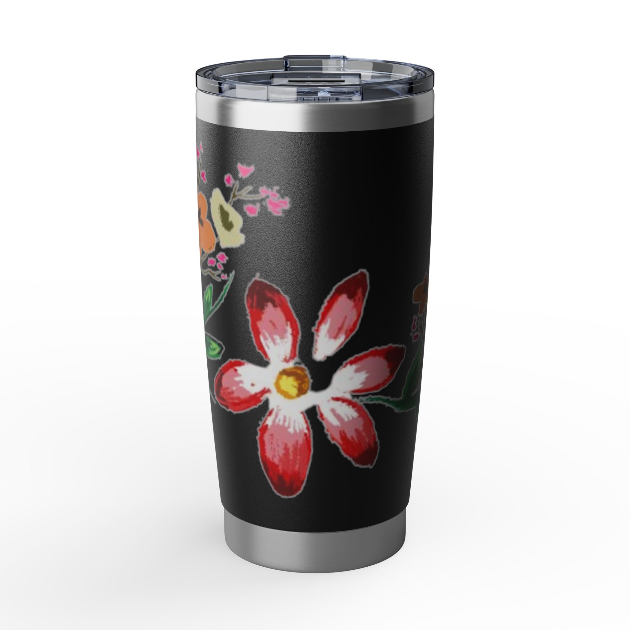 Floral Vagabond 20oz Tumbler – Hand-Painted Flower Travel Cup - Image 9