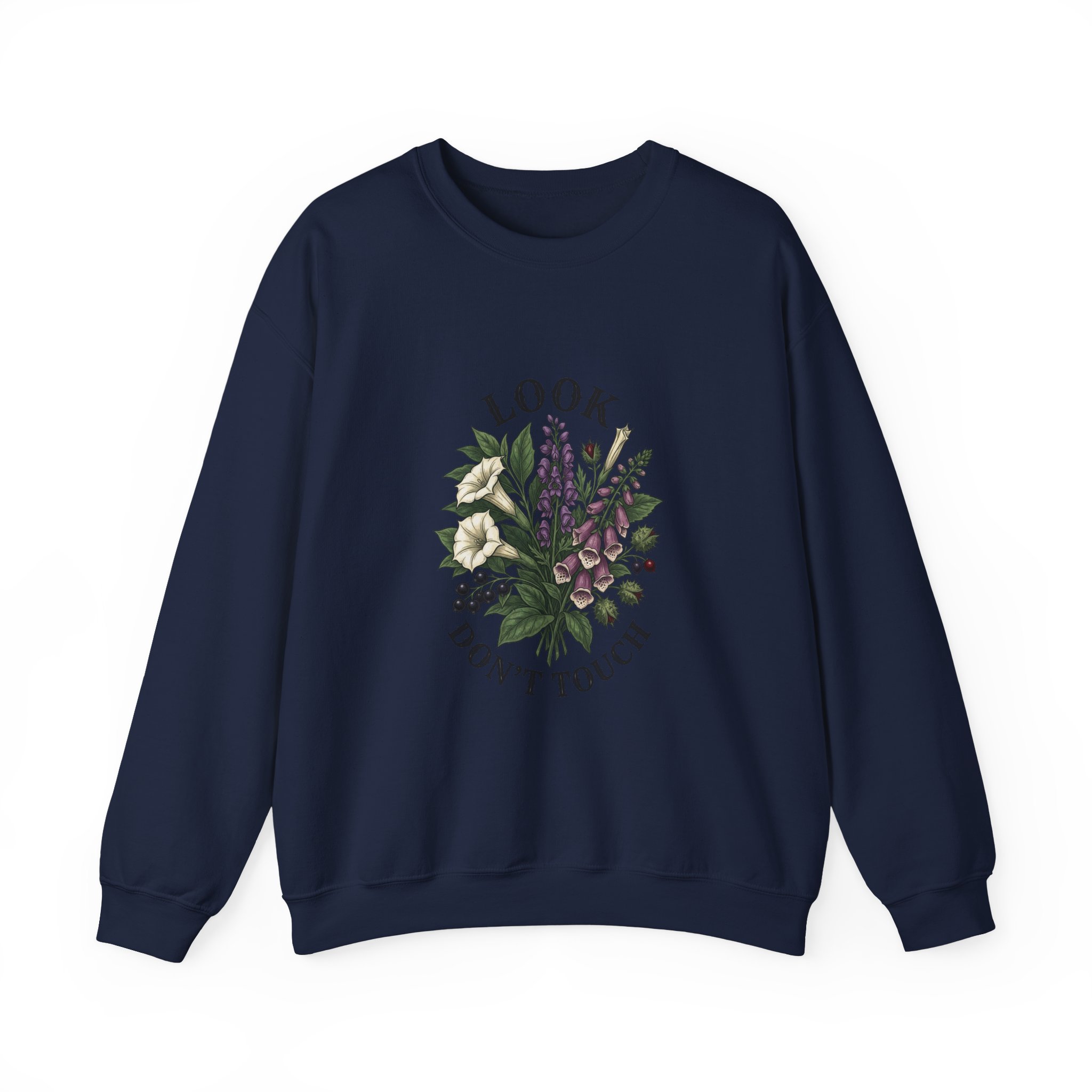 Look Don't Touch sweatshirt | Gothic botanicals floral crest - Image 17