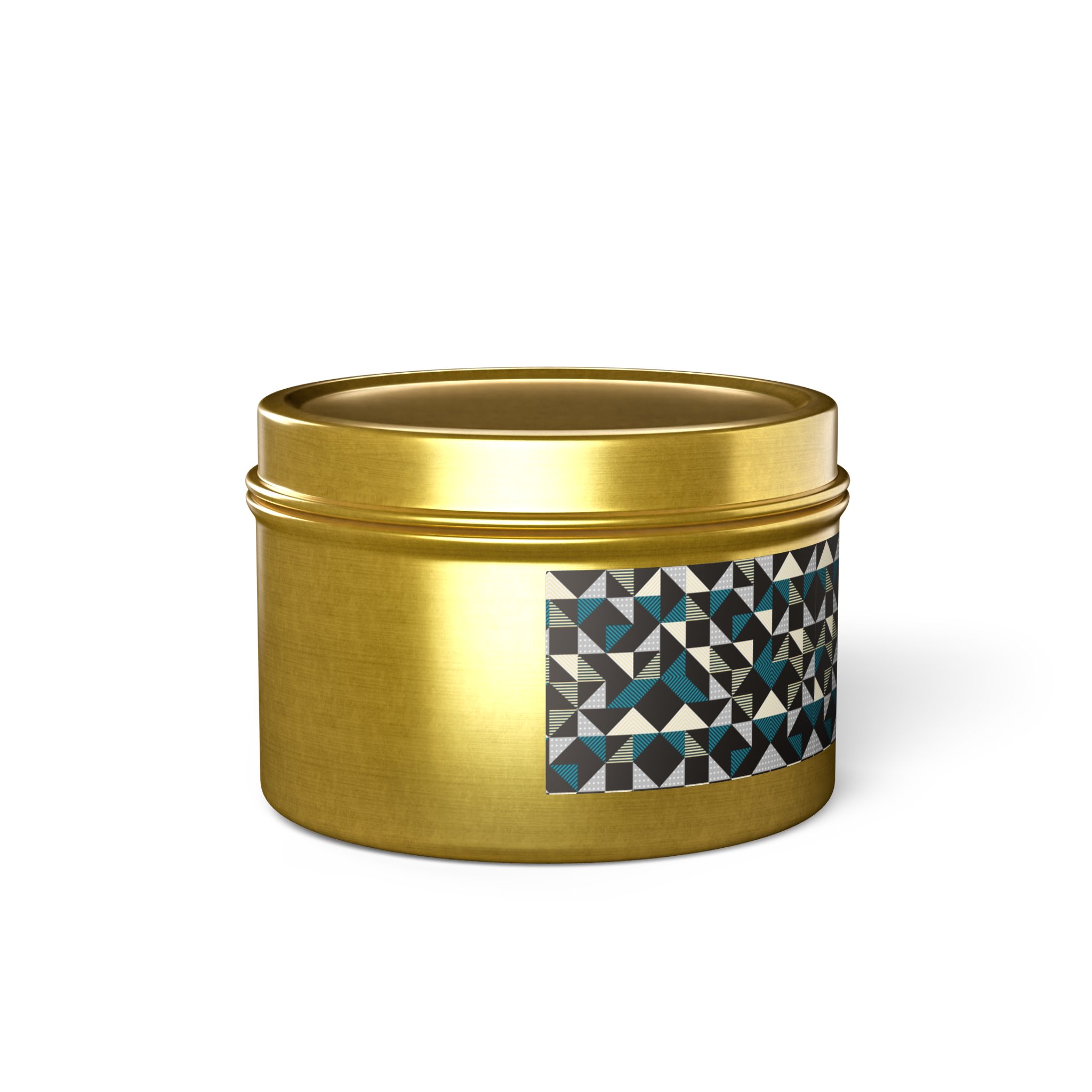 Geometric Triangle Tin Candle — Modern Teal & Grey Scented Candle - Image 26