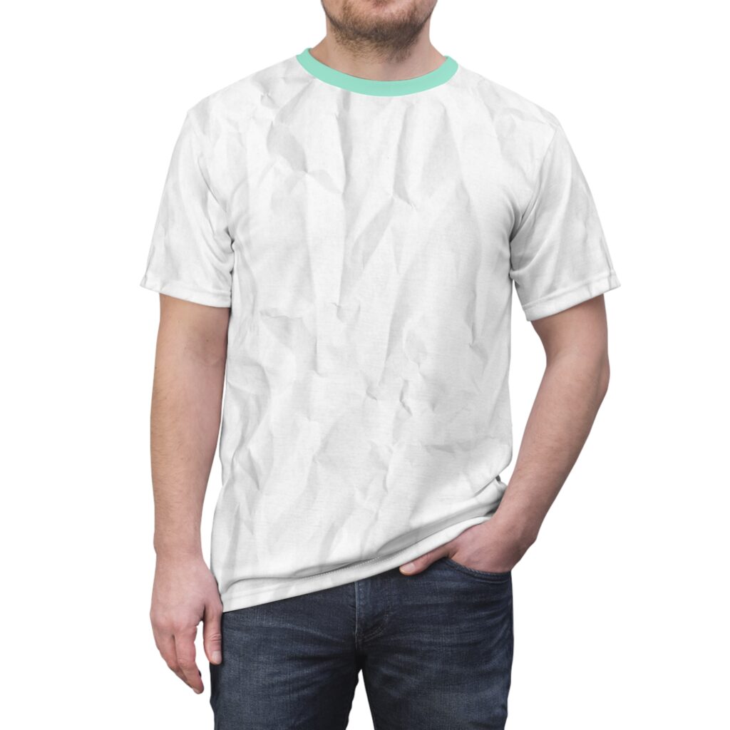 Crumpled Paper Graphic Tee – All-Over Print Casual Shirt